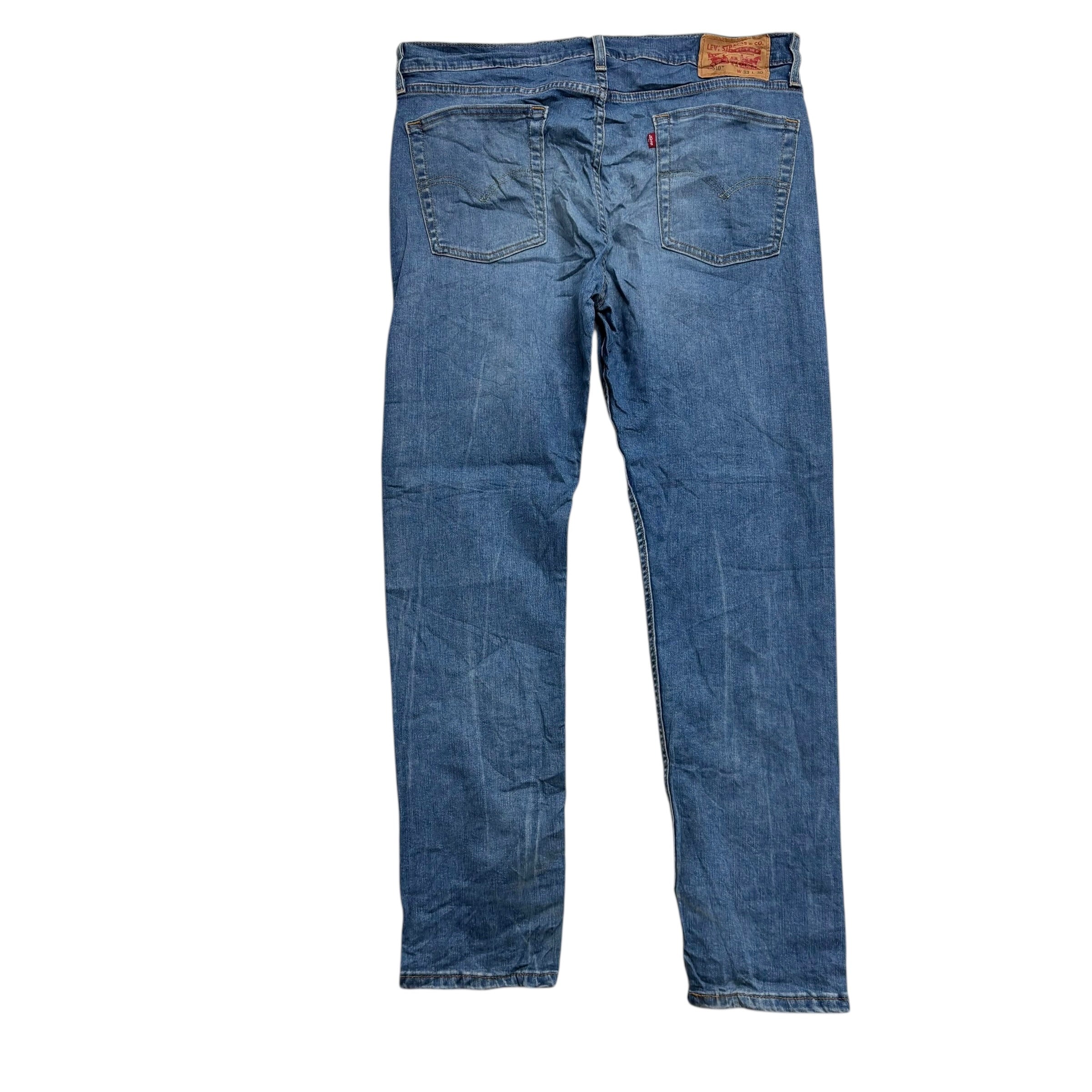 Levis 510 Jeans W33 L30 Mens Mid Blue Skinny Fit Stretch Denim (E)