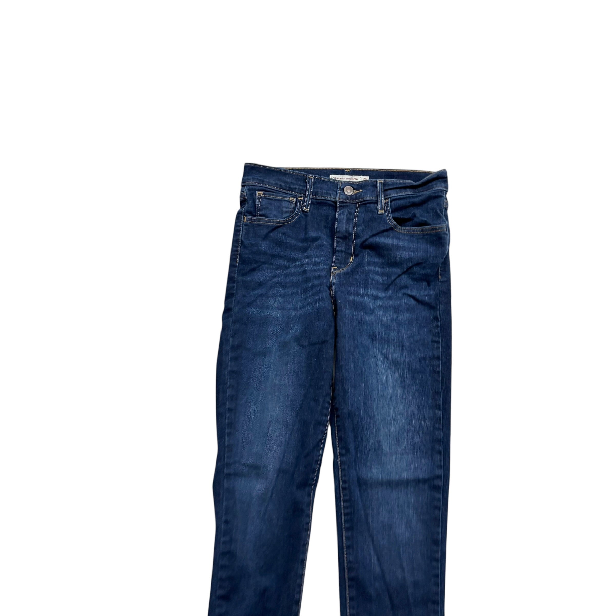 Levis 720 Jeans W27 L30 Womens Dark Blue High Rise Super Skinny Fit Stretch (E)