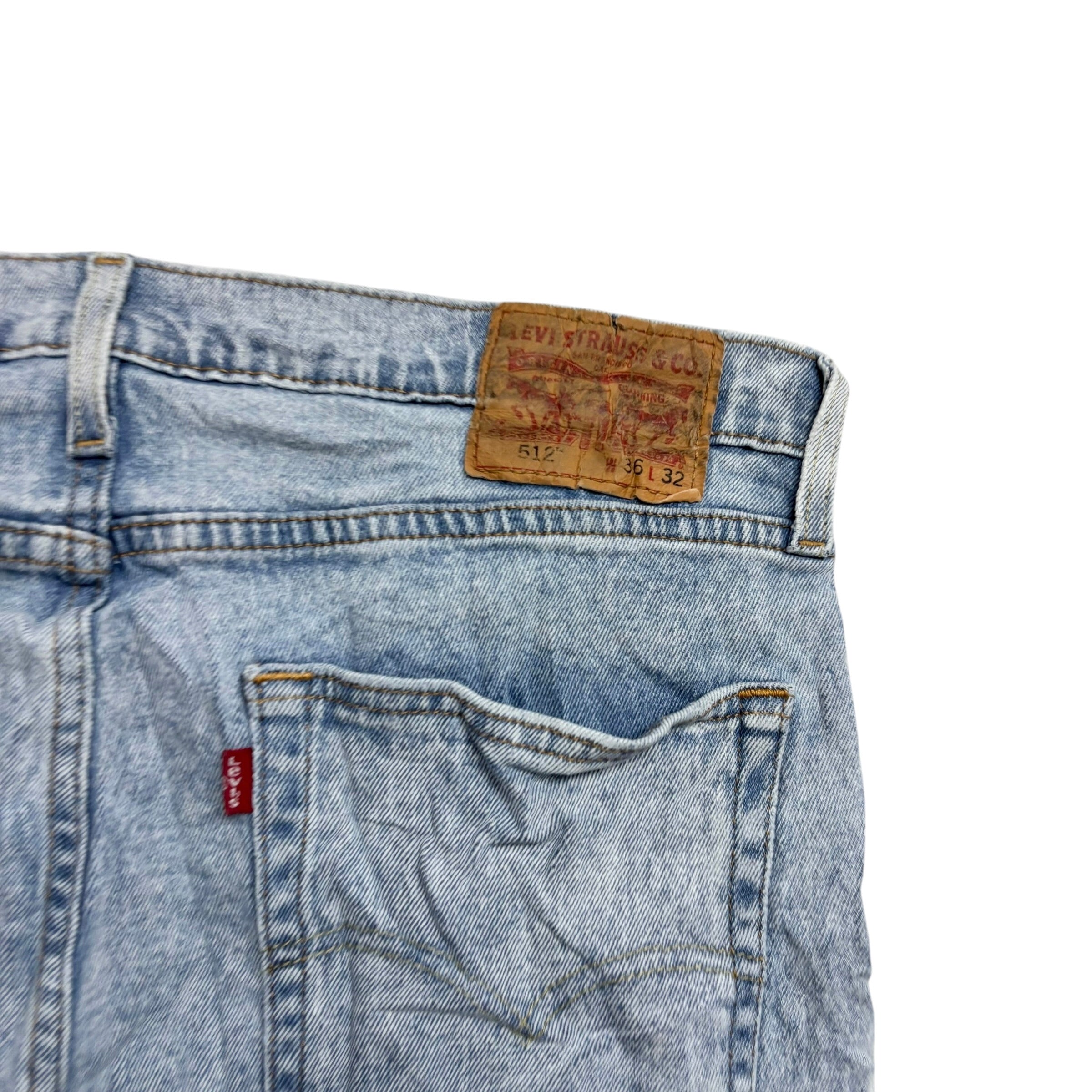 Levis 512 Jeans W36 L32 Mens Light Blue Slim Tapered Fit Stretch Denim