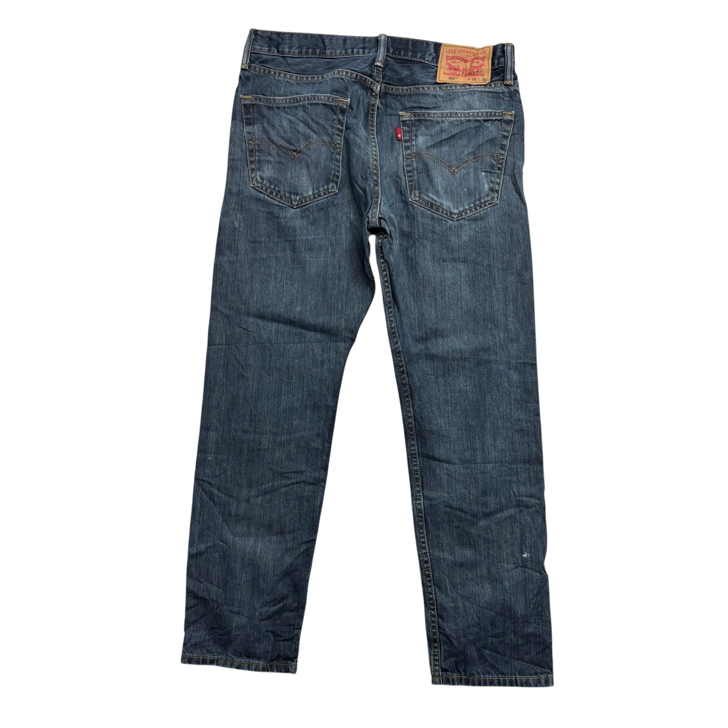 Levis 502 Jeans W32 L29 Mens Dark Blue Regular Tapered Fit Denim