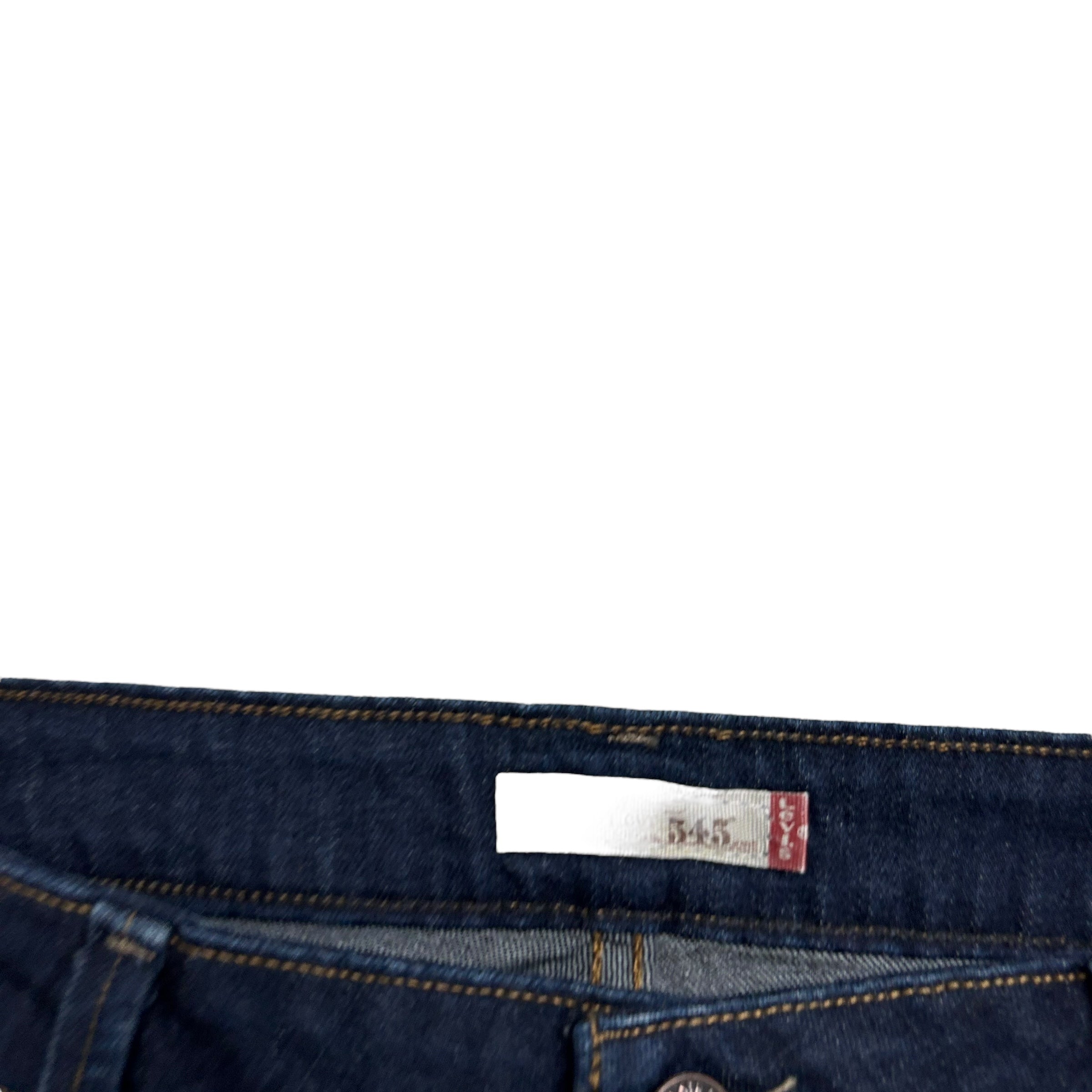 Levis 545 Jeans W34 L34 Womens Low Rise Bootcut Dark Blue Stretch Denim (E)