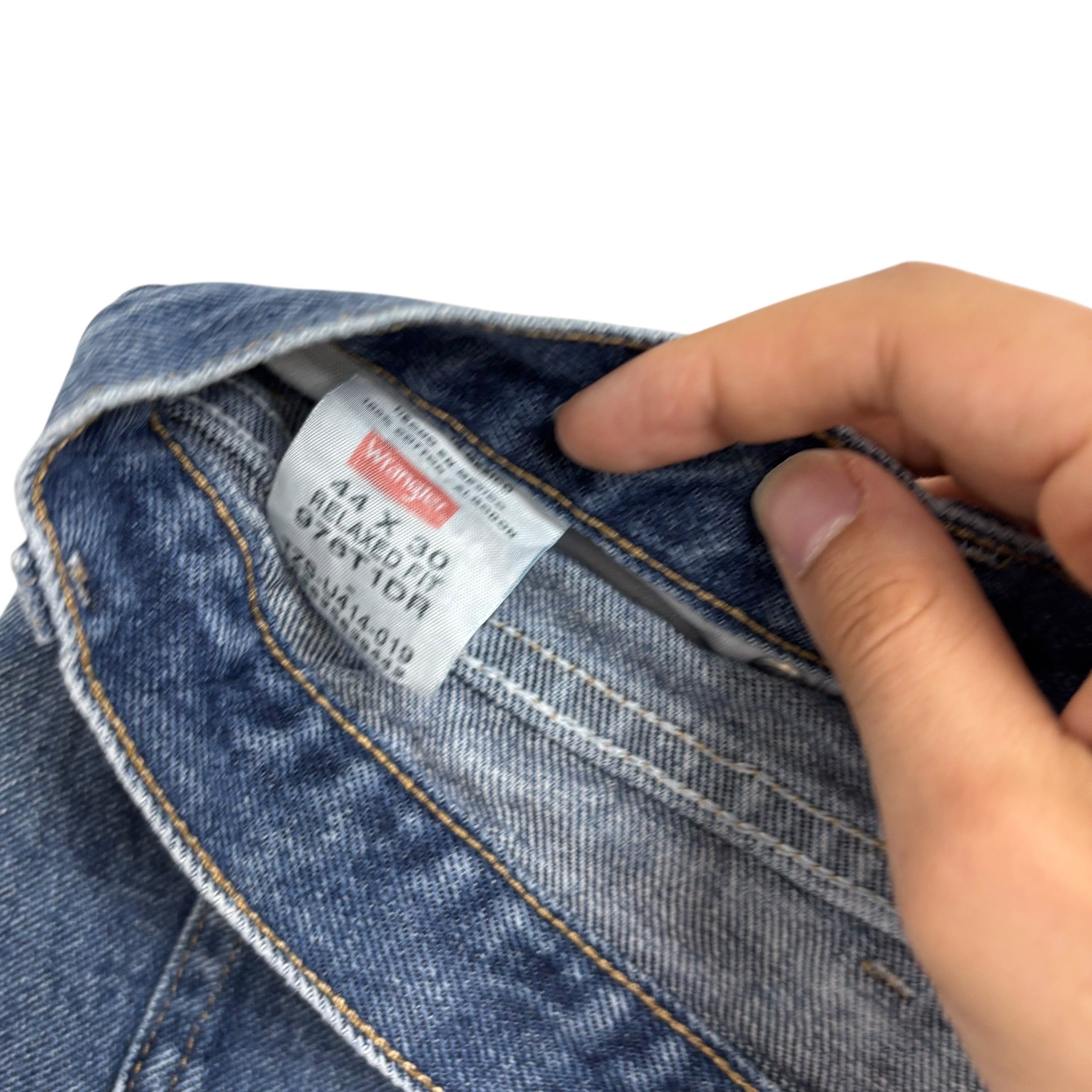 Wrangler Jeans W44 L30 Mens Mid Blue Relaxed Straight Fit Denim