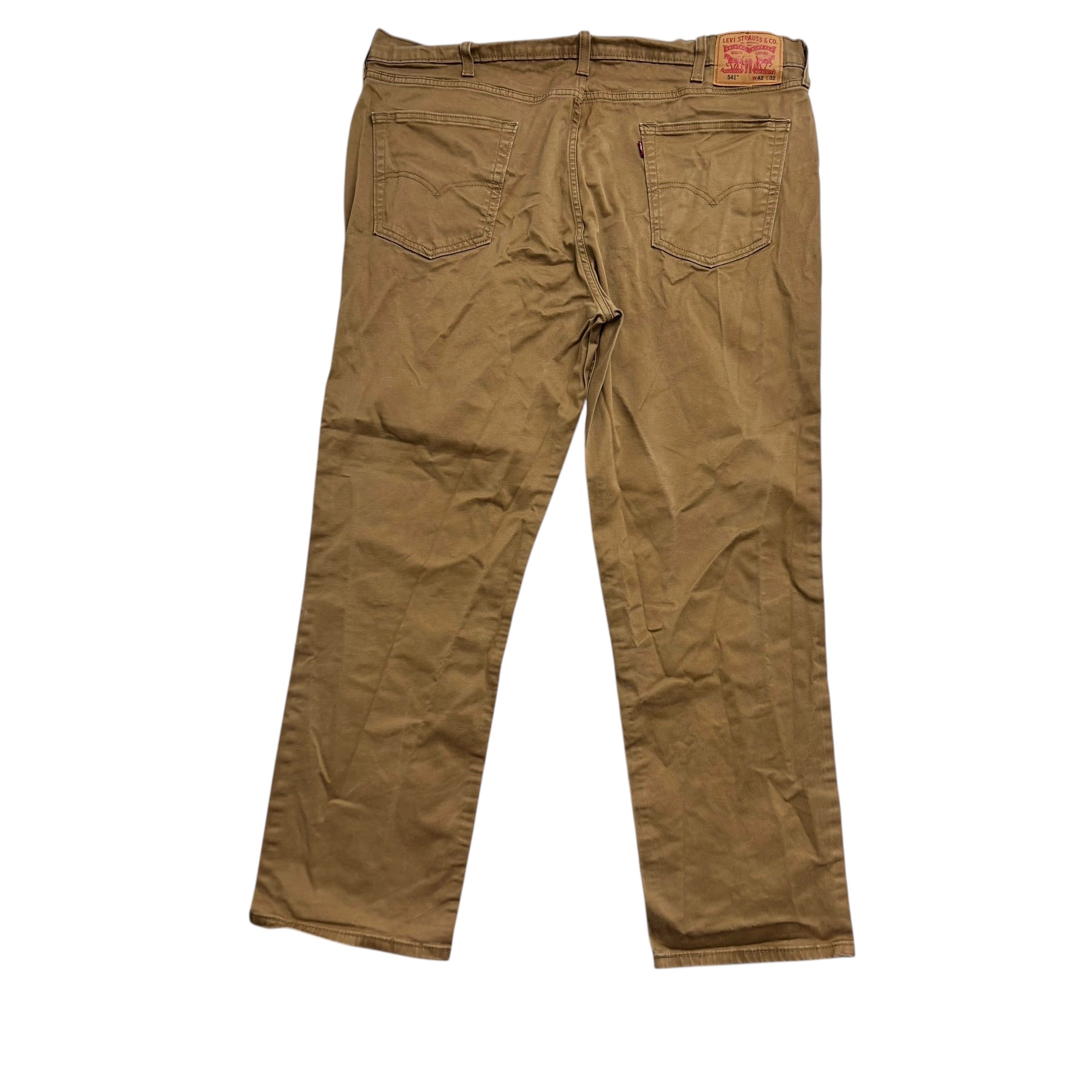 Levis 541 Trousers W42 L32 Mens Beige Athletic Tapered Fit Stretch Pants