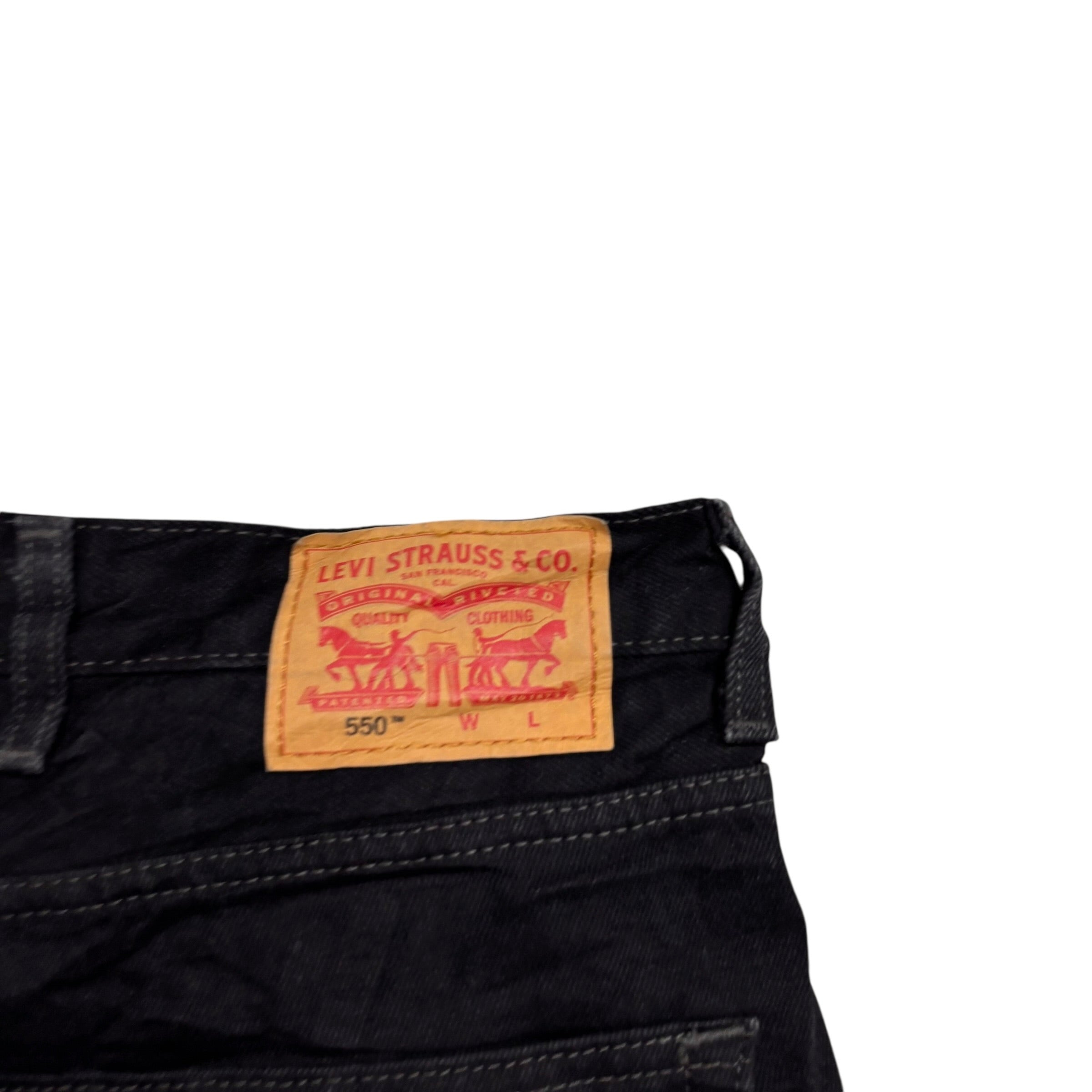 Levis 550 Jeans W54 L30 Mens Black Baggy Relaxed Straight Fit Denim (E)