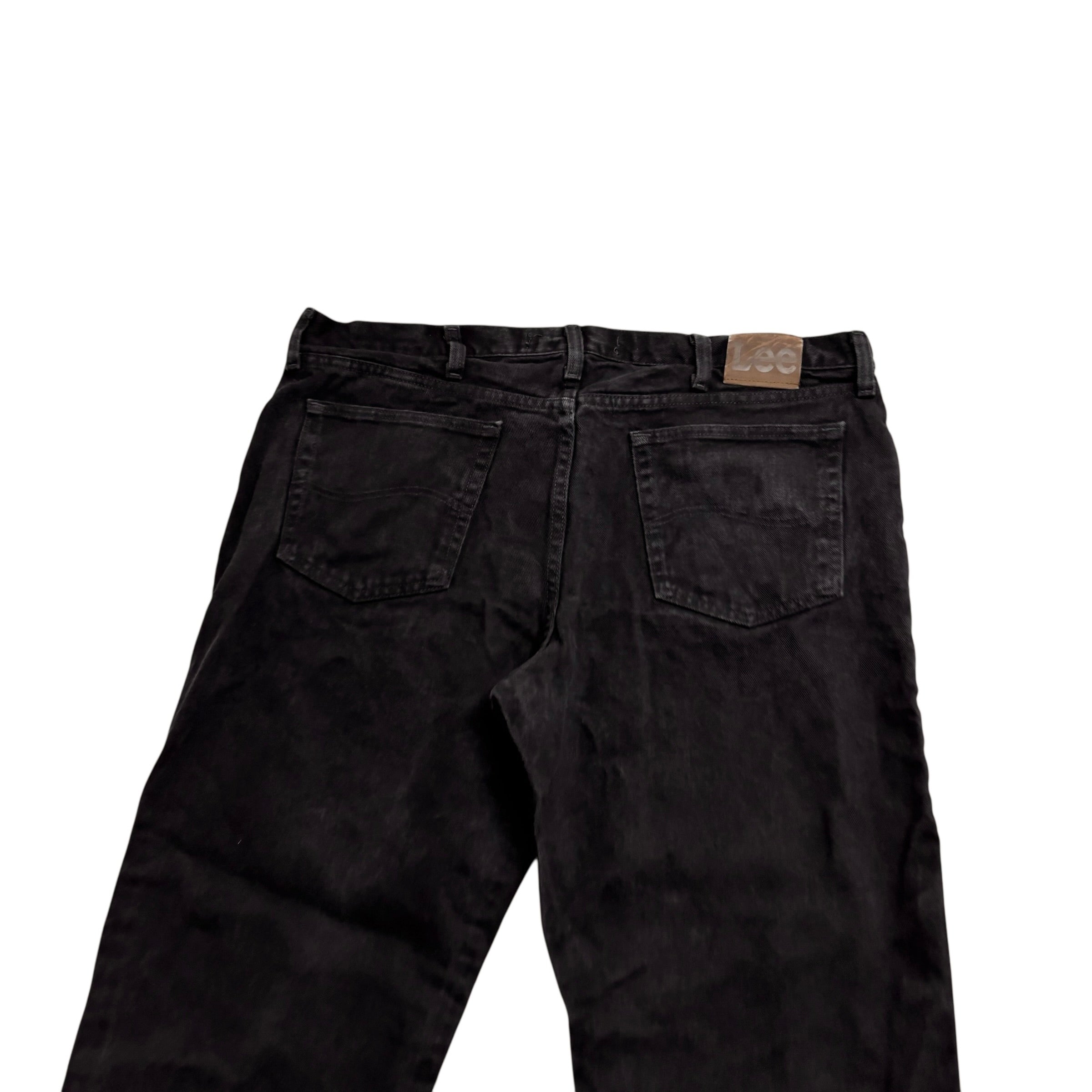 Lee Jeans W40 L30 Mens Regular Straight Fit Black Denim (E)