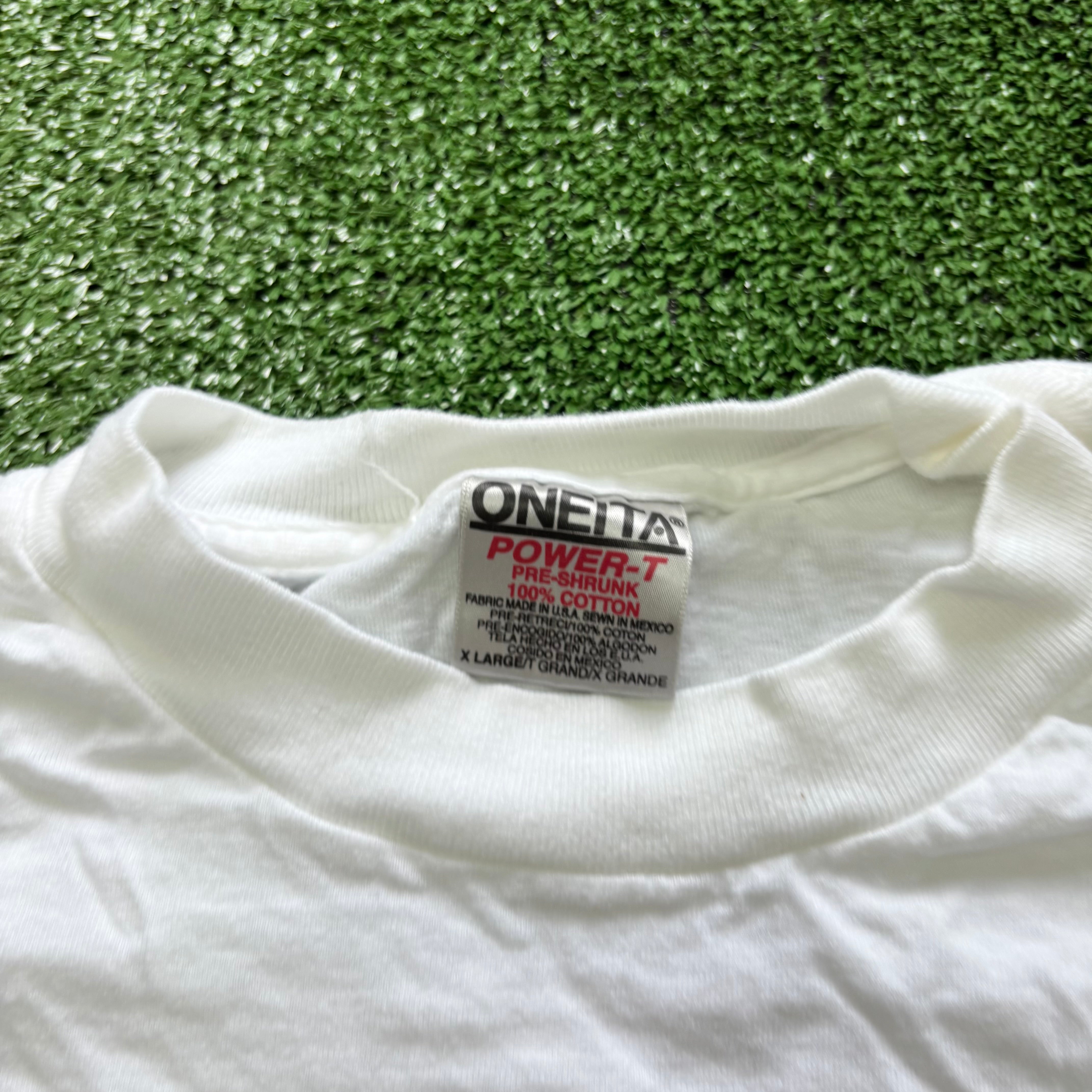 Vintage T Shirt Mens XL White Single Stitch Graphic Print 90s USA (E)