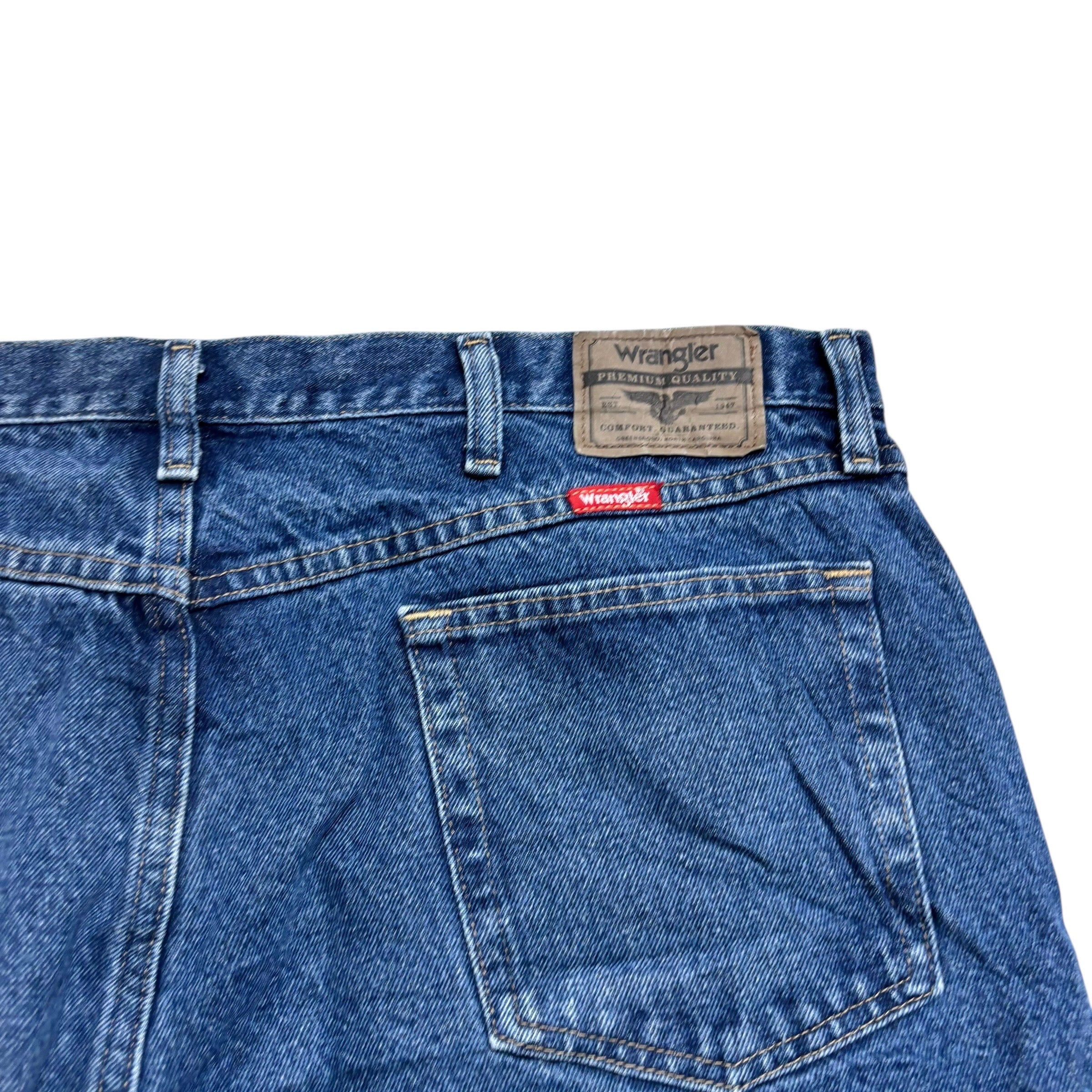 Wrangler Jeans W42 L30 Mens Mid Blue Relaxed Straight Fit Baggy Denim (E)