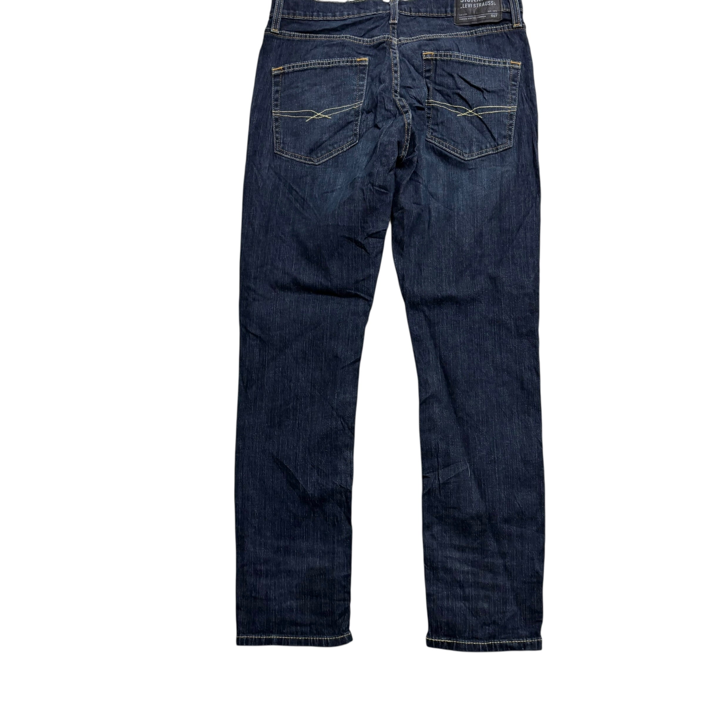 Levis Signature Jeans W32 L32 Mens Dark Blue Regular Tapered Fit Stretch (E)