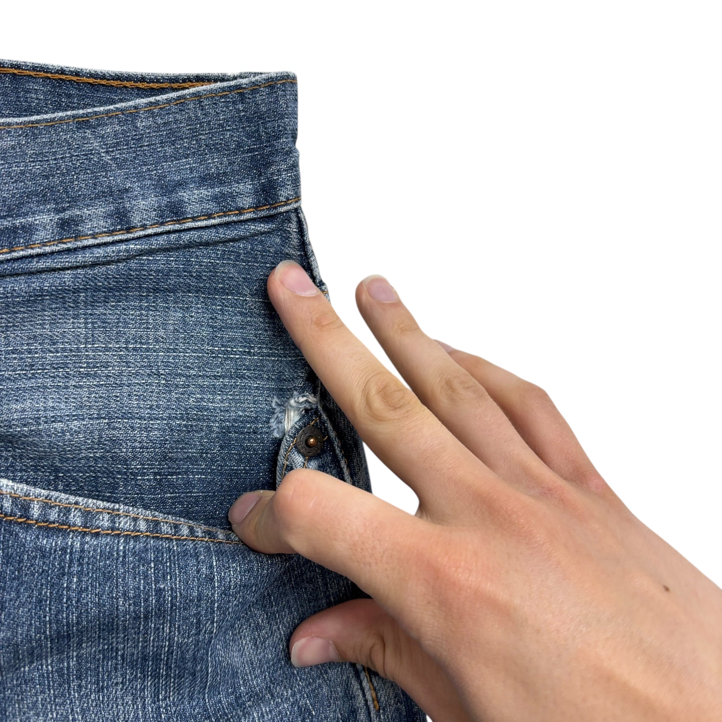 Levis 550 Jeans W44 L29 Mens Mid Blue Baggy Relaxed Straight Fit Denim (F)