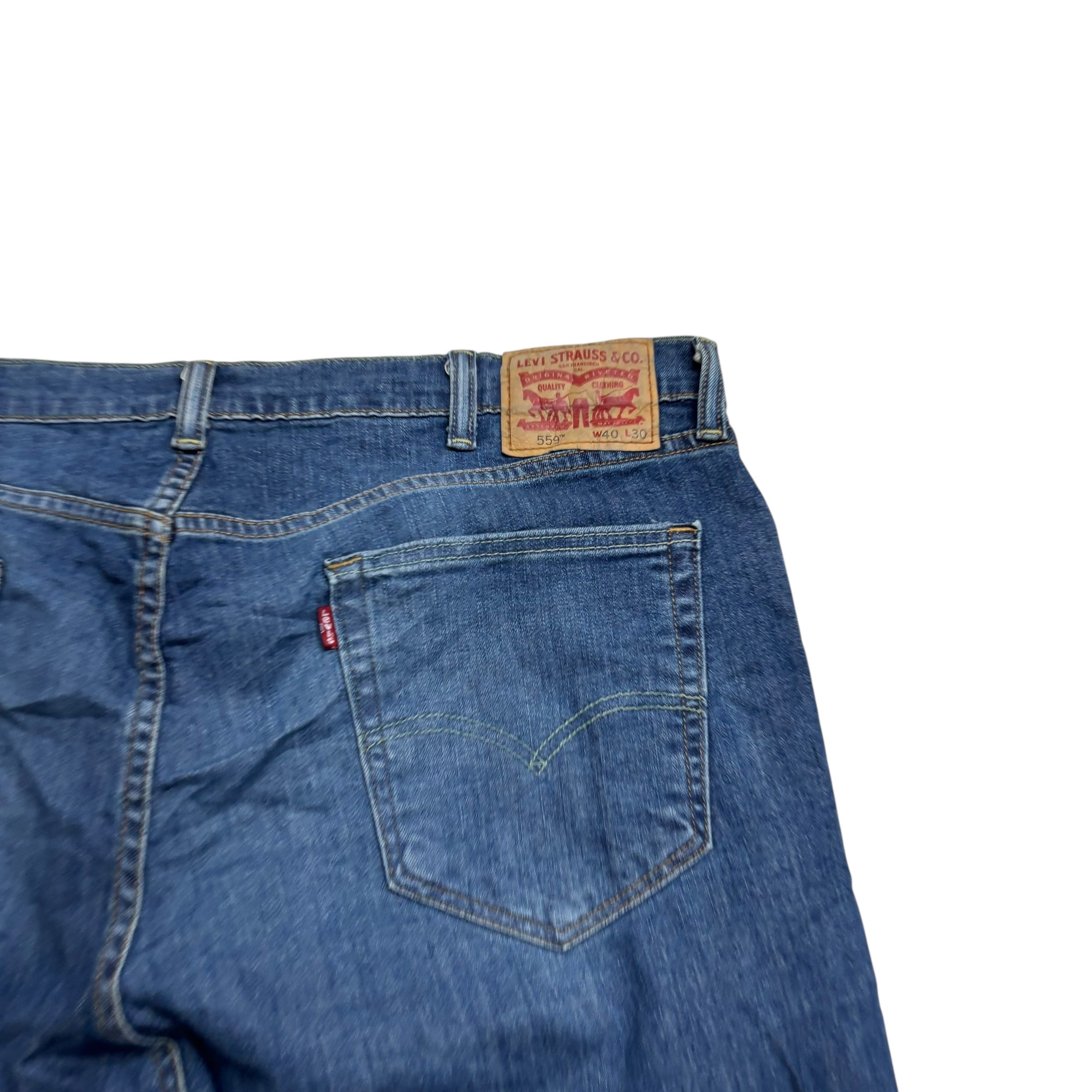 Levis 559 Jeans W40 L30 Mens Mid Blue Relaxed Straight Fit Stretch Denim