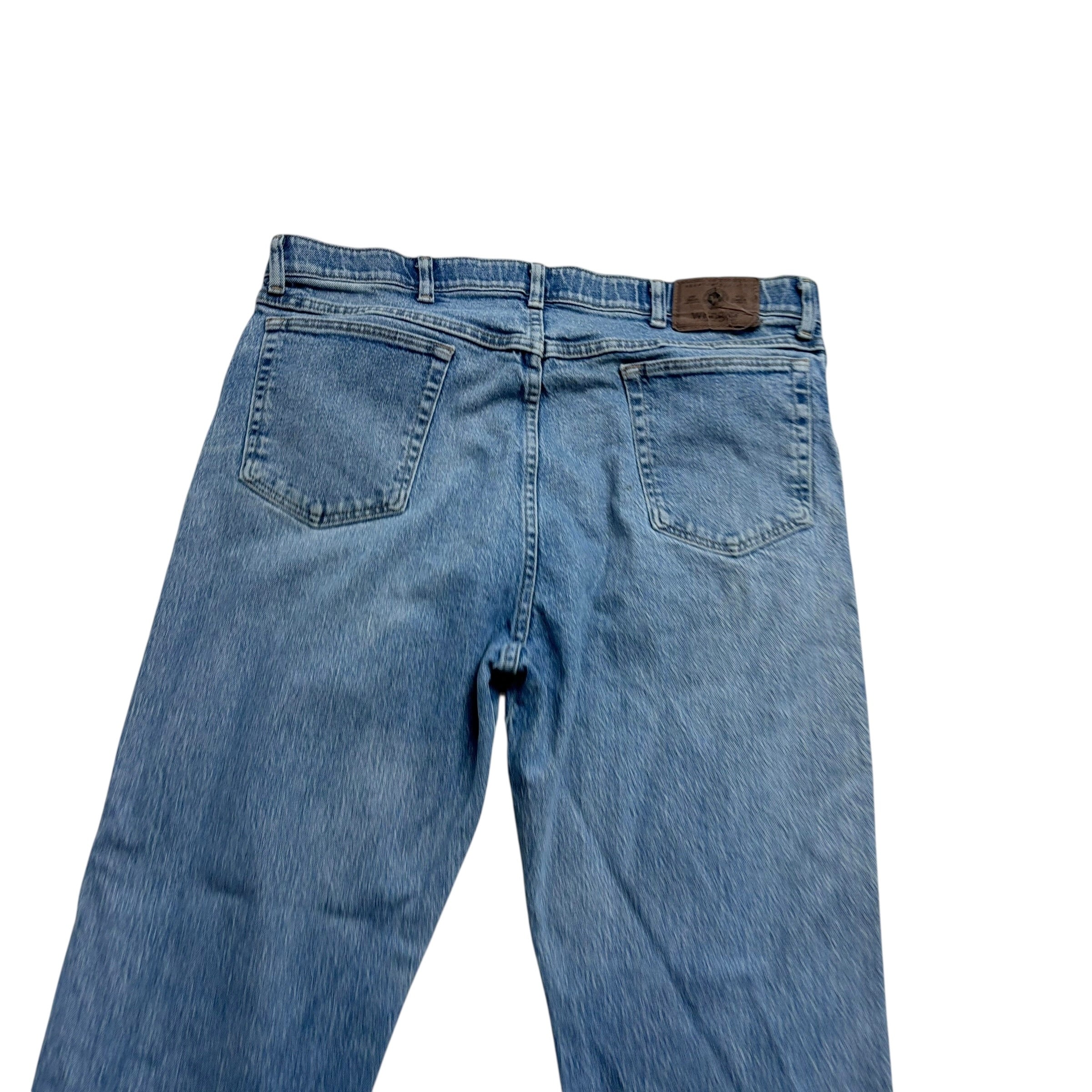 Wrangler Jeans W38 L32 Mens Light Blue Regular Straight Fit Stretch Denim (F)