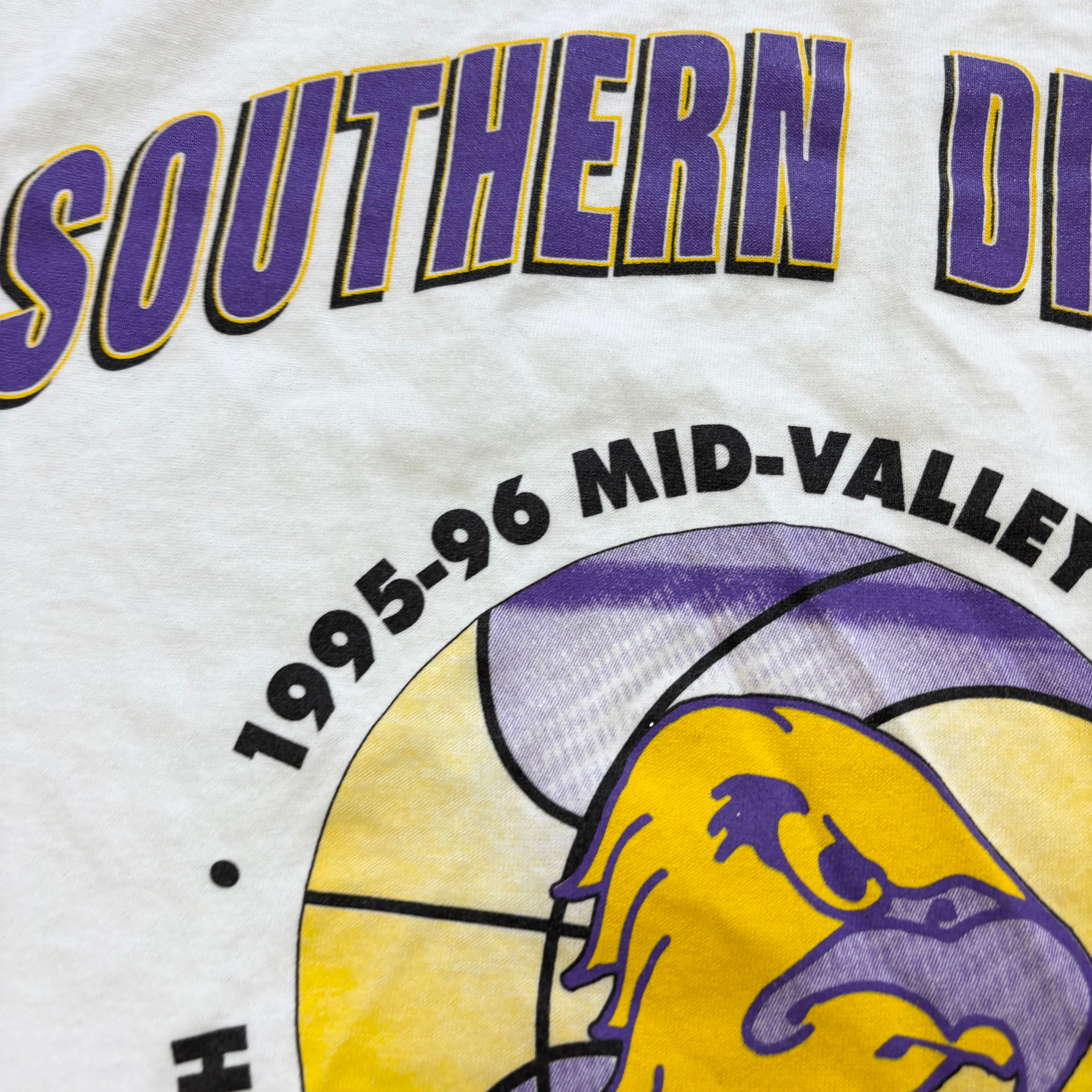 Vintage T Shirt Mens XL White Single Stitch Graphic Print 90s College (E)
