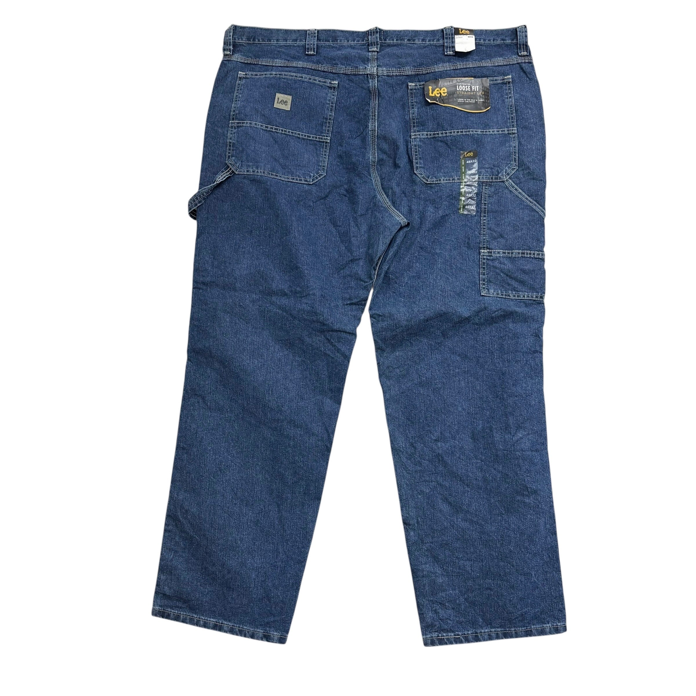 Lee Carpenter Jeans W46 L32 Mens Mid Blue Baggy Relaxed Straight Fit Denim (E)