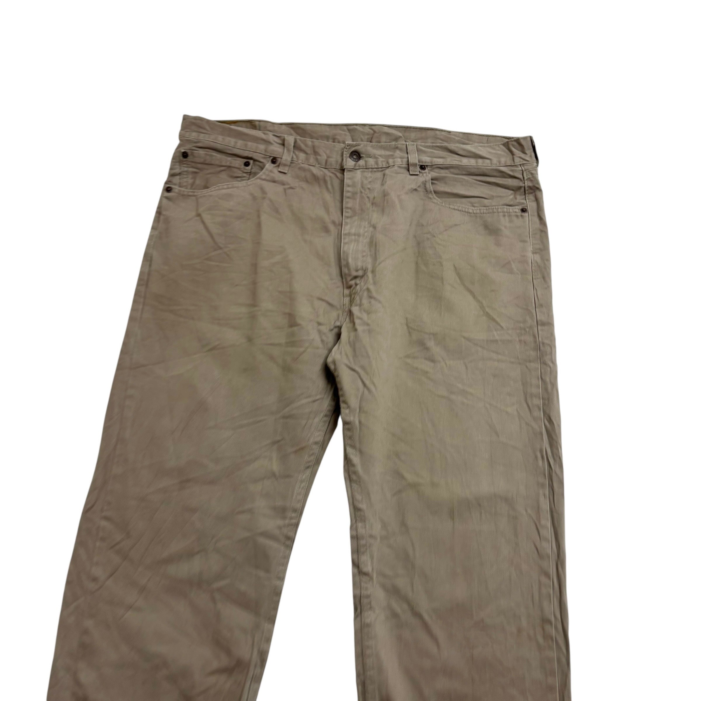 Levis 505 Trousers W40 L32 Mens Beige Regular Straight Fit Cotton Pants