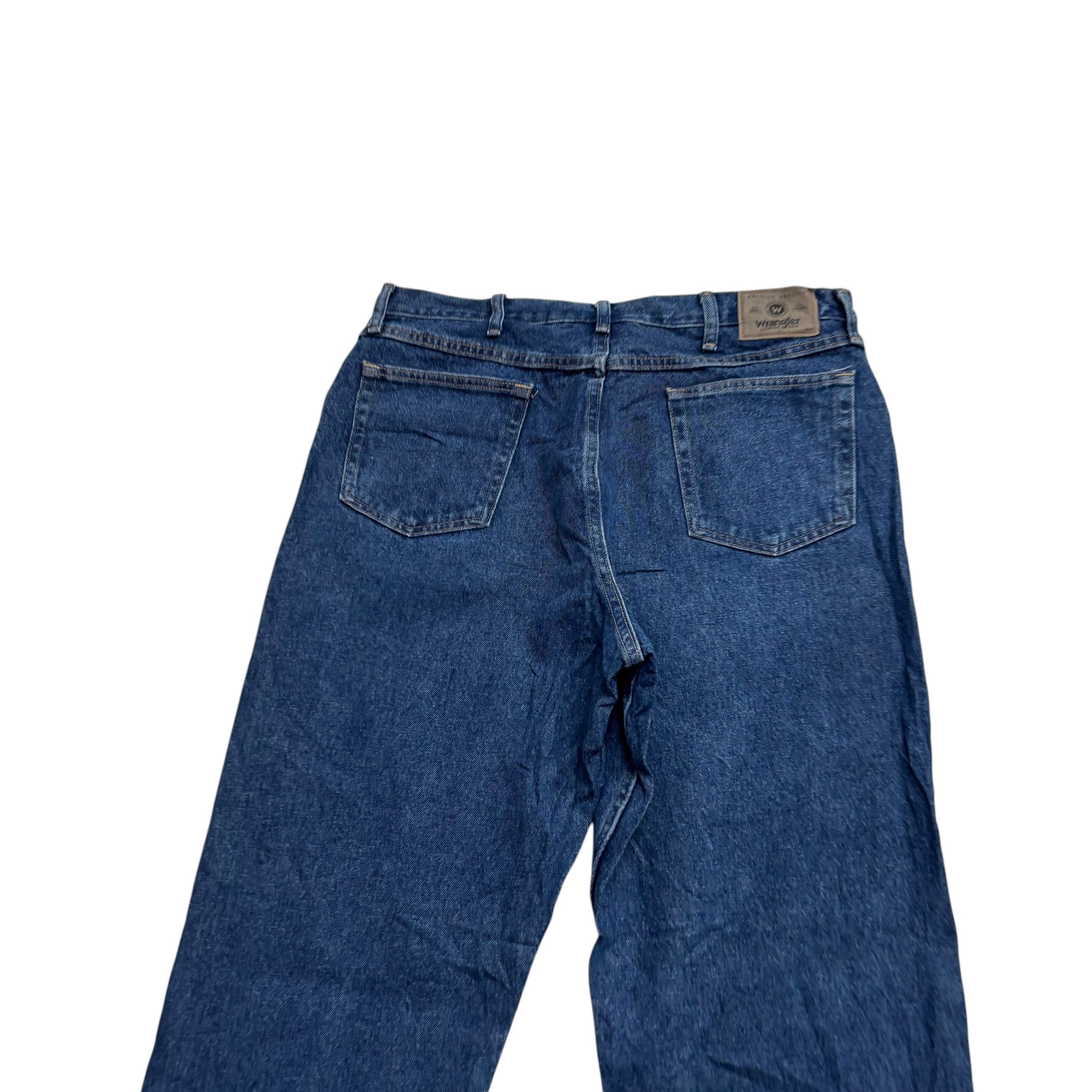 Wrangler Jeans W38 L34 Mens Dark Blue Baggy Relaxed Straight Fit Denim (E)