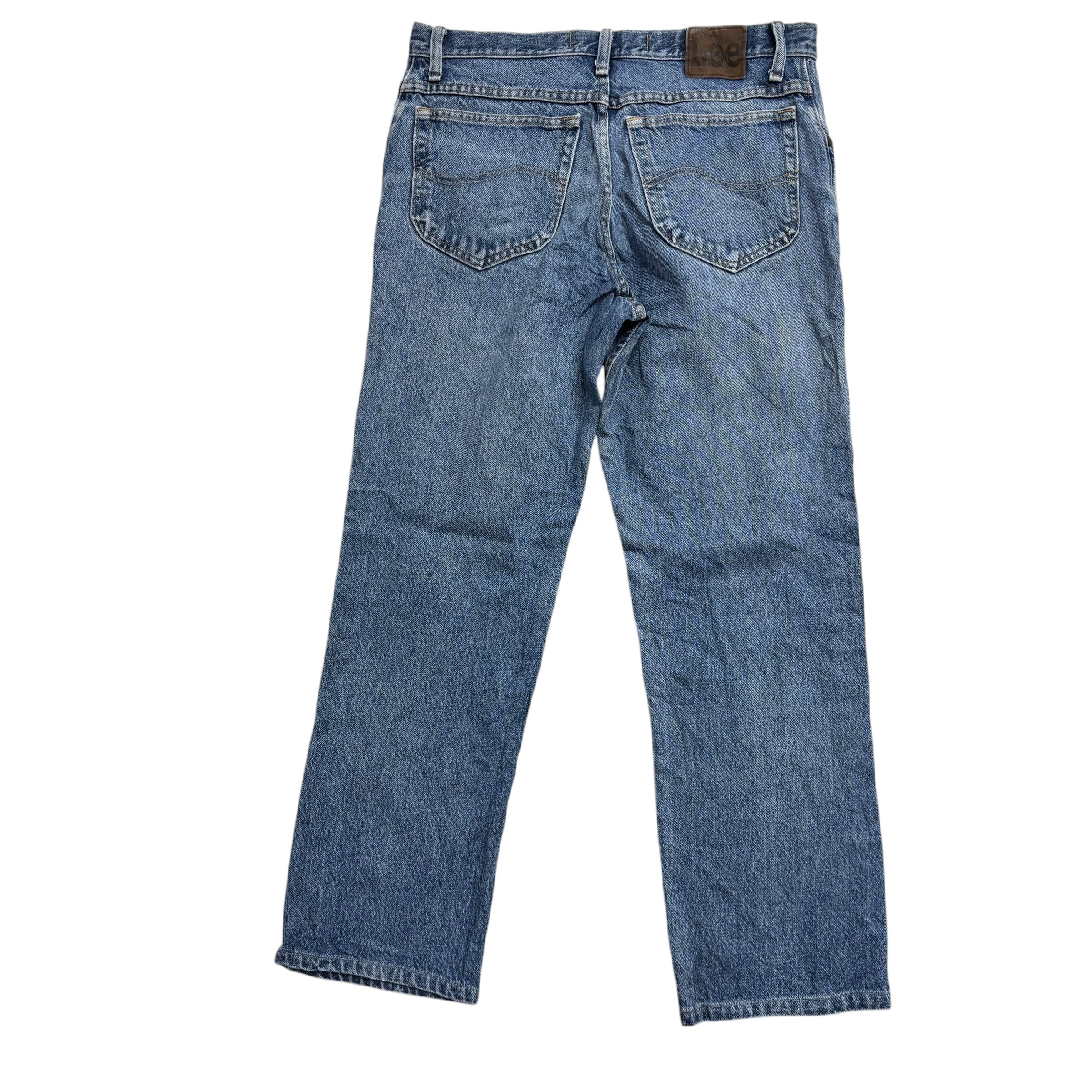 Lee Jeans W33 L29 Mens Light Blue Regular Straight Fit Vintage Denim (E)