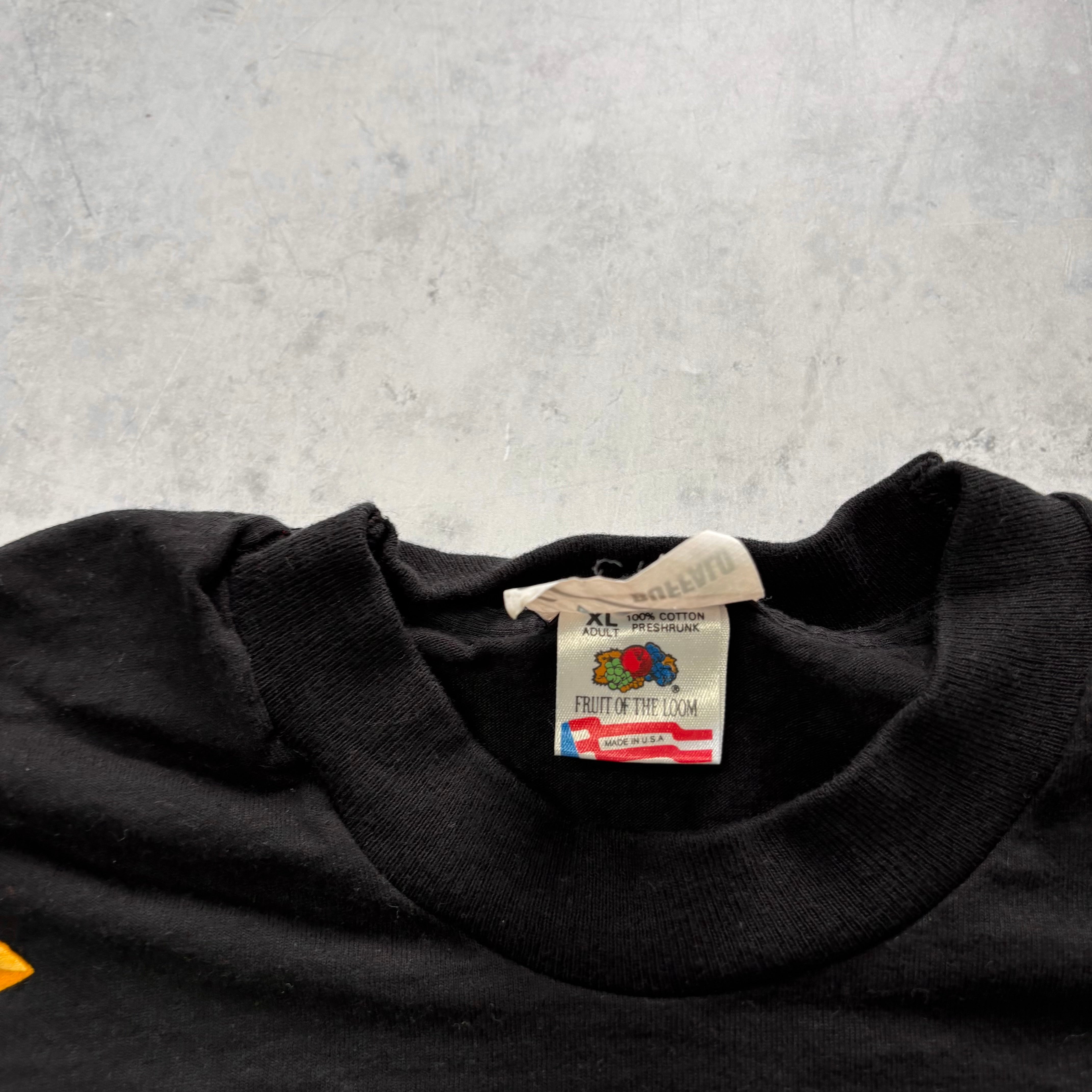 Vintage T Shirt Mens XL Black Single Stitch Graphic Print 90s Tourist Music (E)