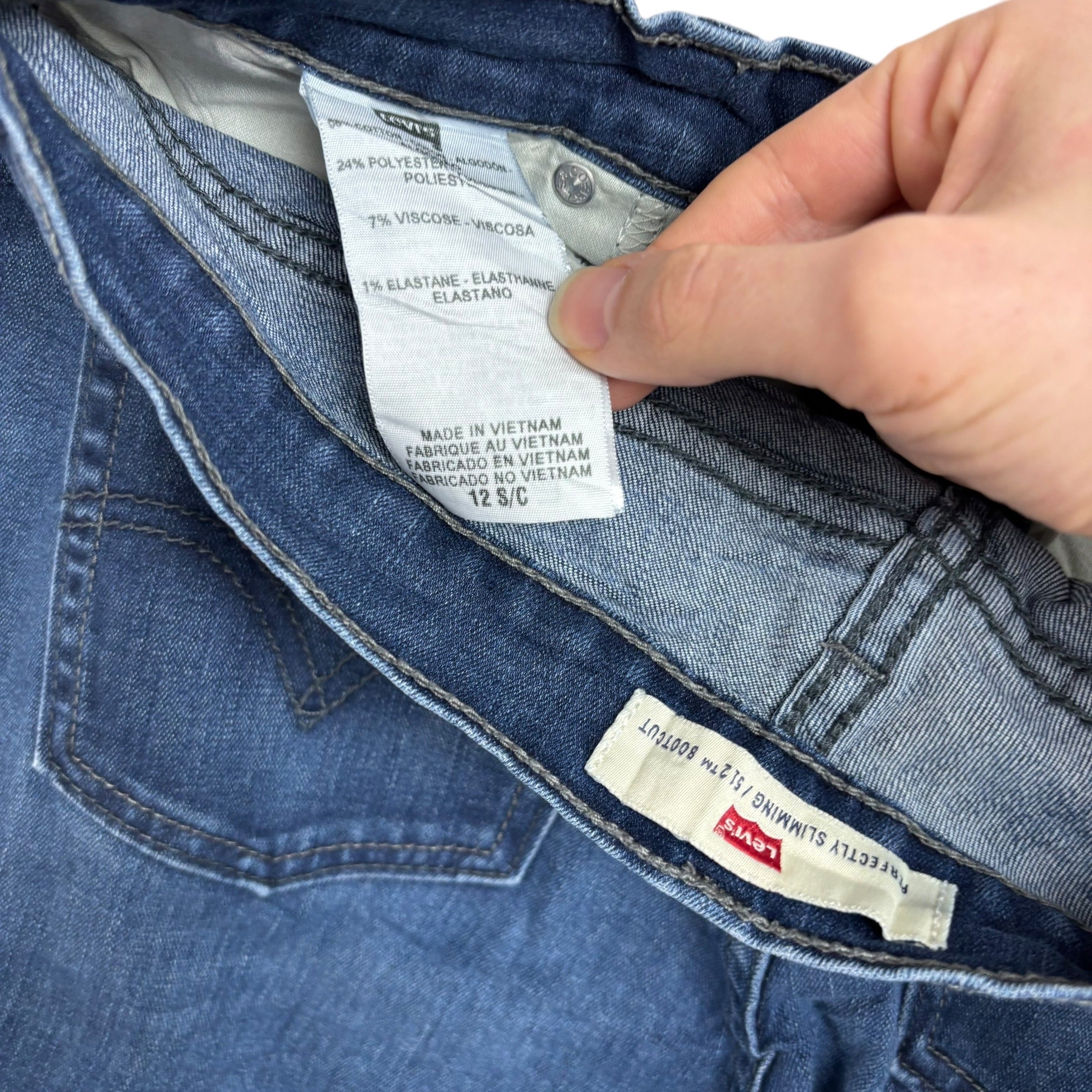 Levis 512 Jeans W30 L27 Womens Mid Blue Regular Bootcut Fit Stretch Denim (E)