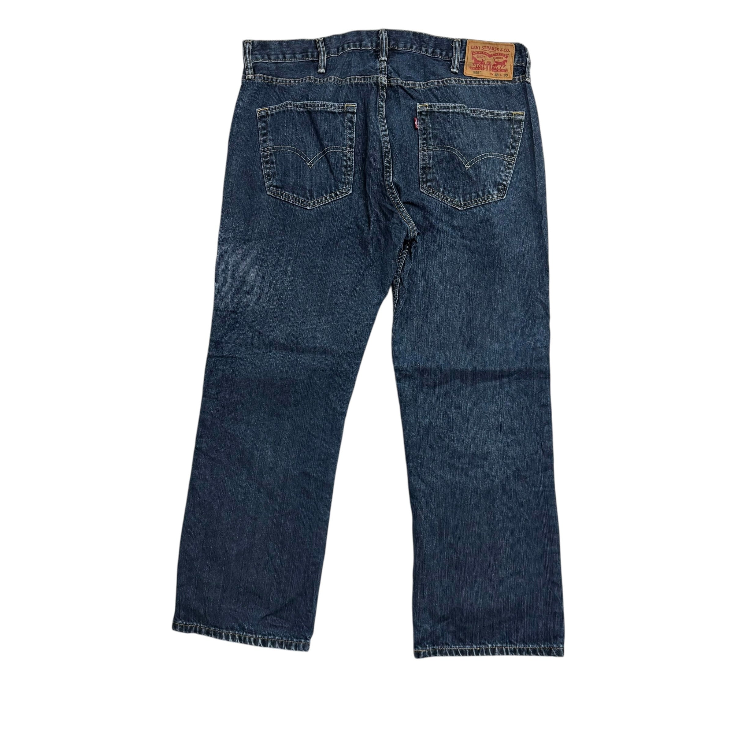 Levis 559 Jeans W38 L30 Mens Dark Blue Baggy Relaxed Straight Fit Denim (E)