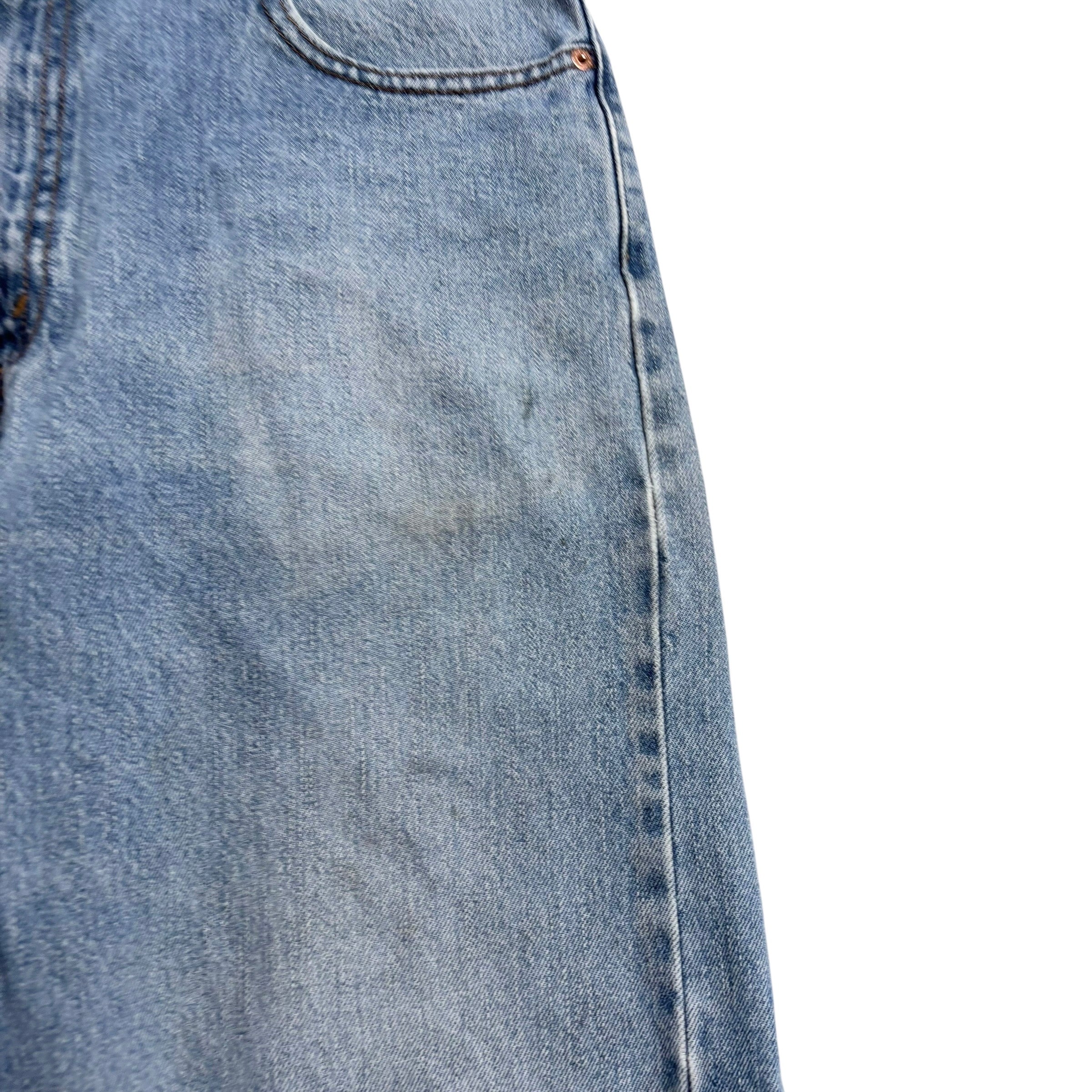 Levis 505 Jeans W35 L34 Mens Light Blue Regular Straight Fit Vintage Denim (F)