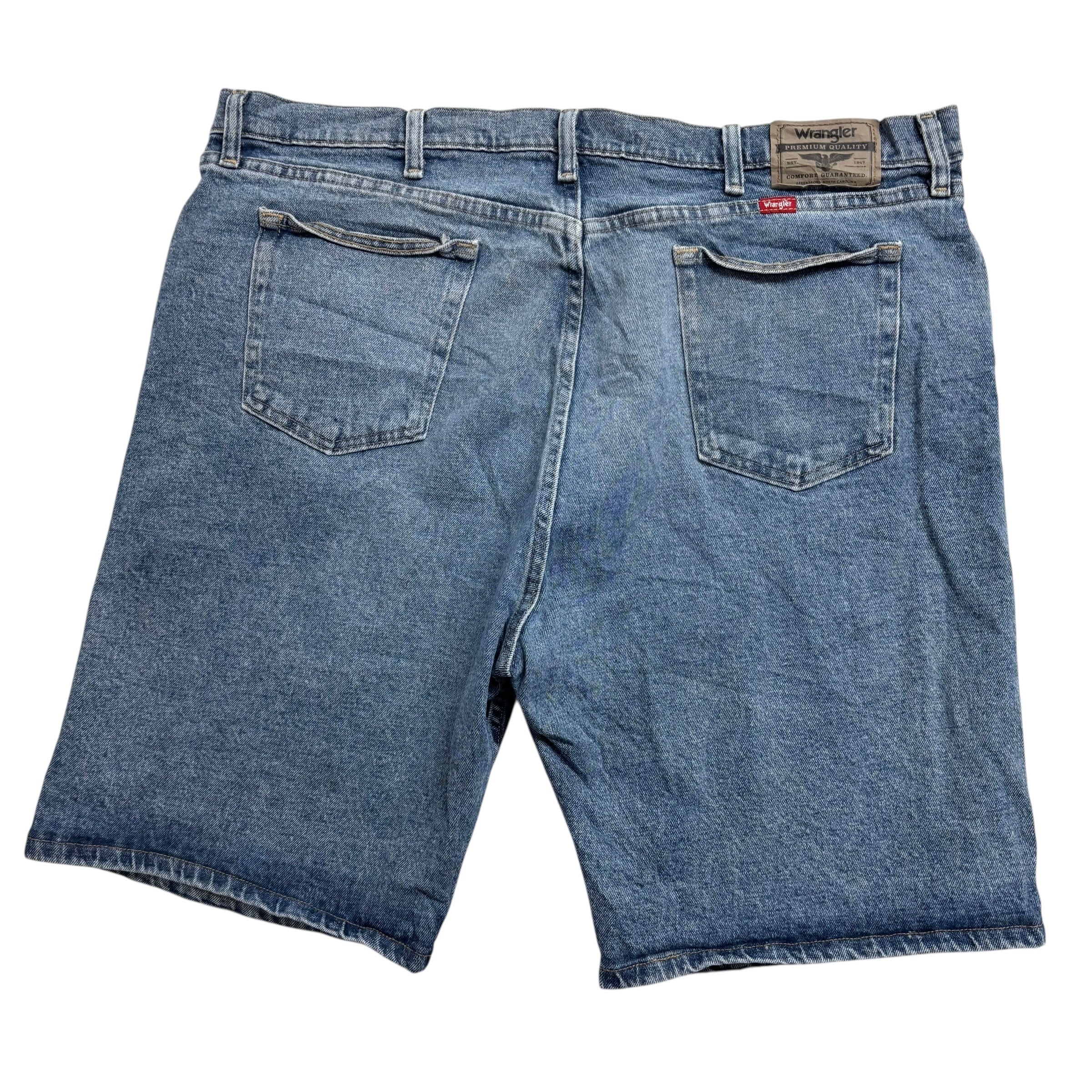 Wrangler Jorts W42 Mens Denim Shorts Mid Blue Regular Fit Stretch (E)