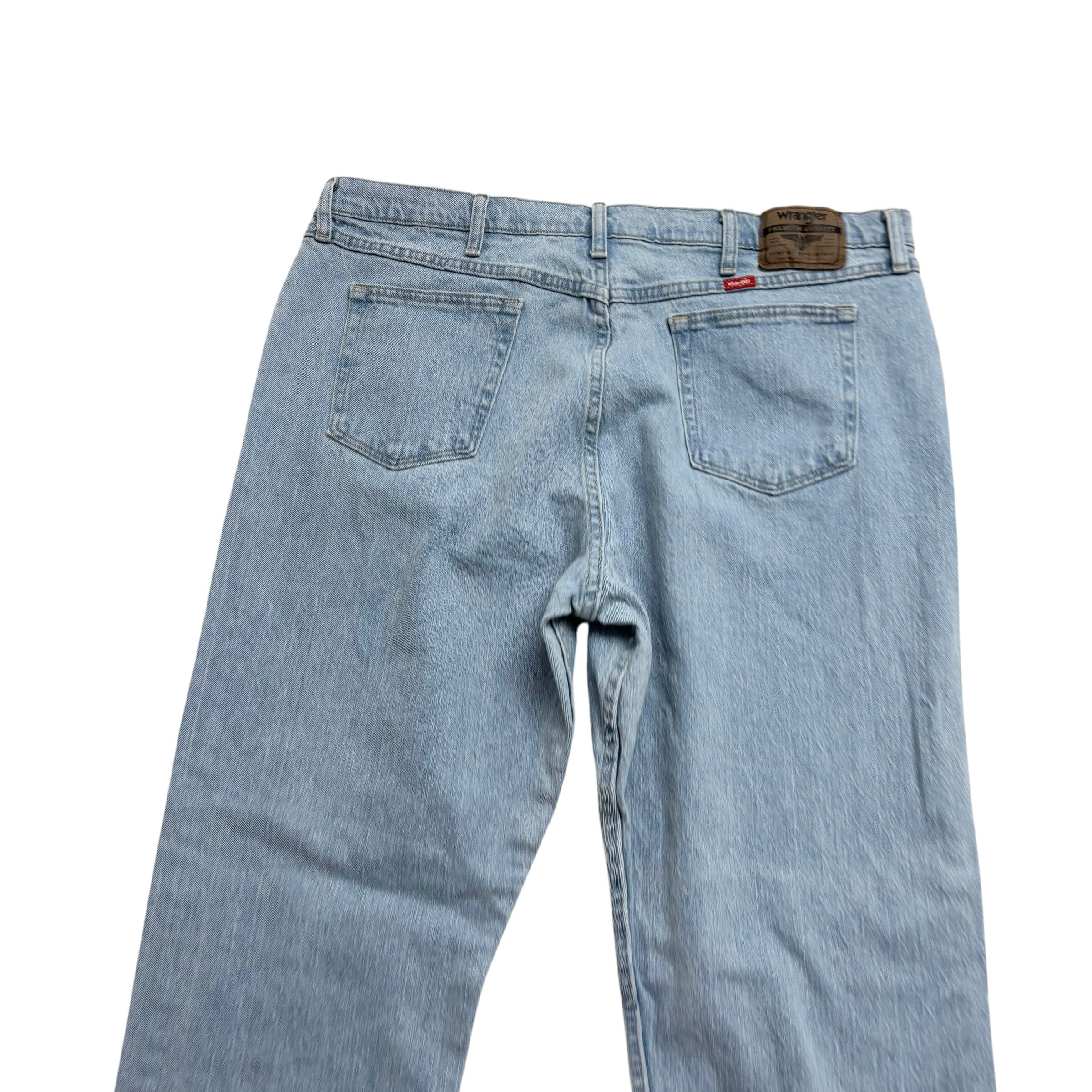 Wrangler Jeans W40 L30 Mens Light Blue Relaxed Straight Fit Stretch Denim (E)