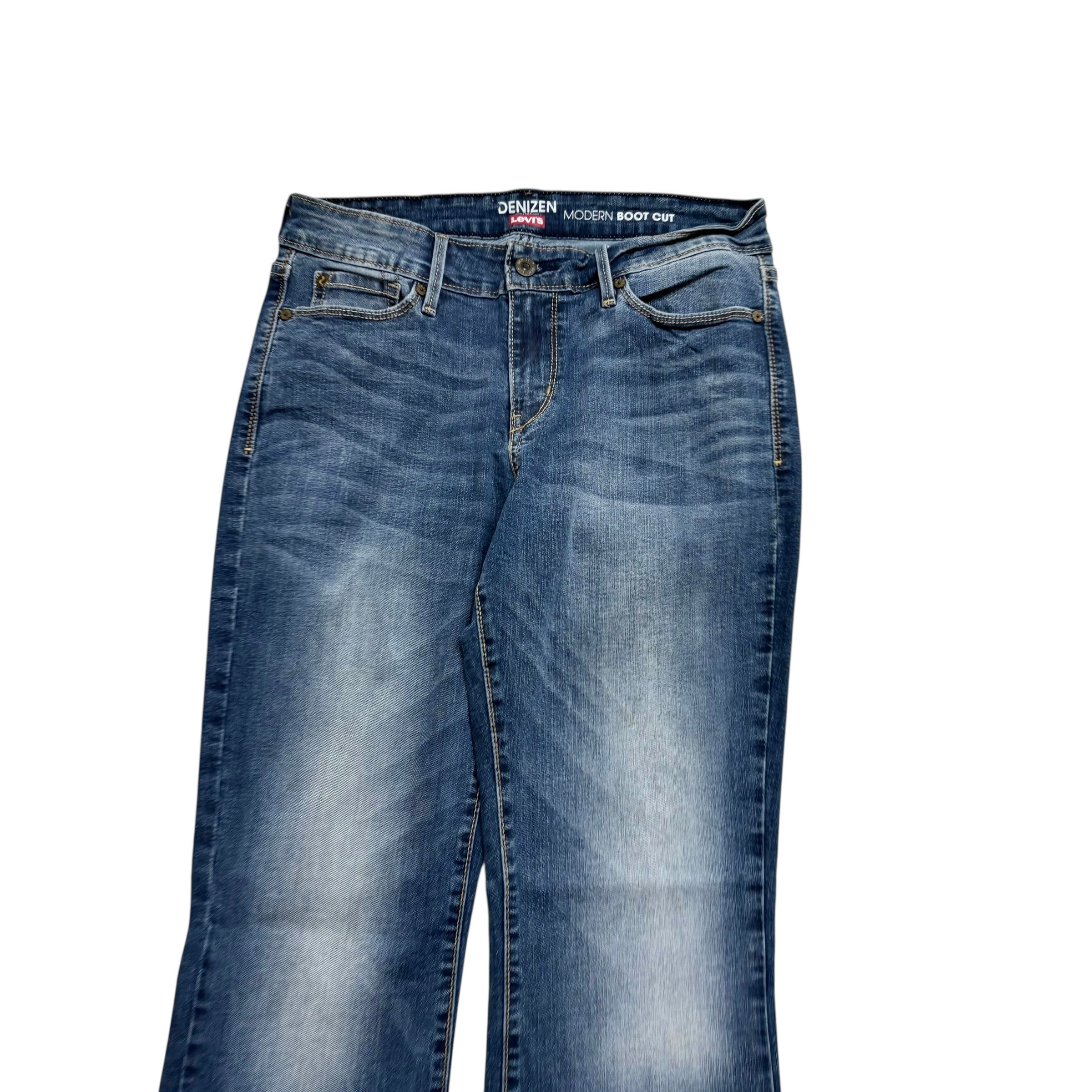 Levis Denizen Jeans W29 L30 Womens Bootcut Fit Dark Blue Stretch Denim (E)