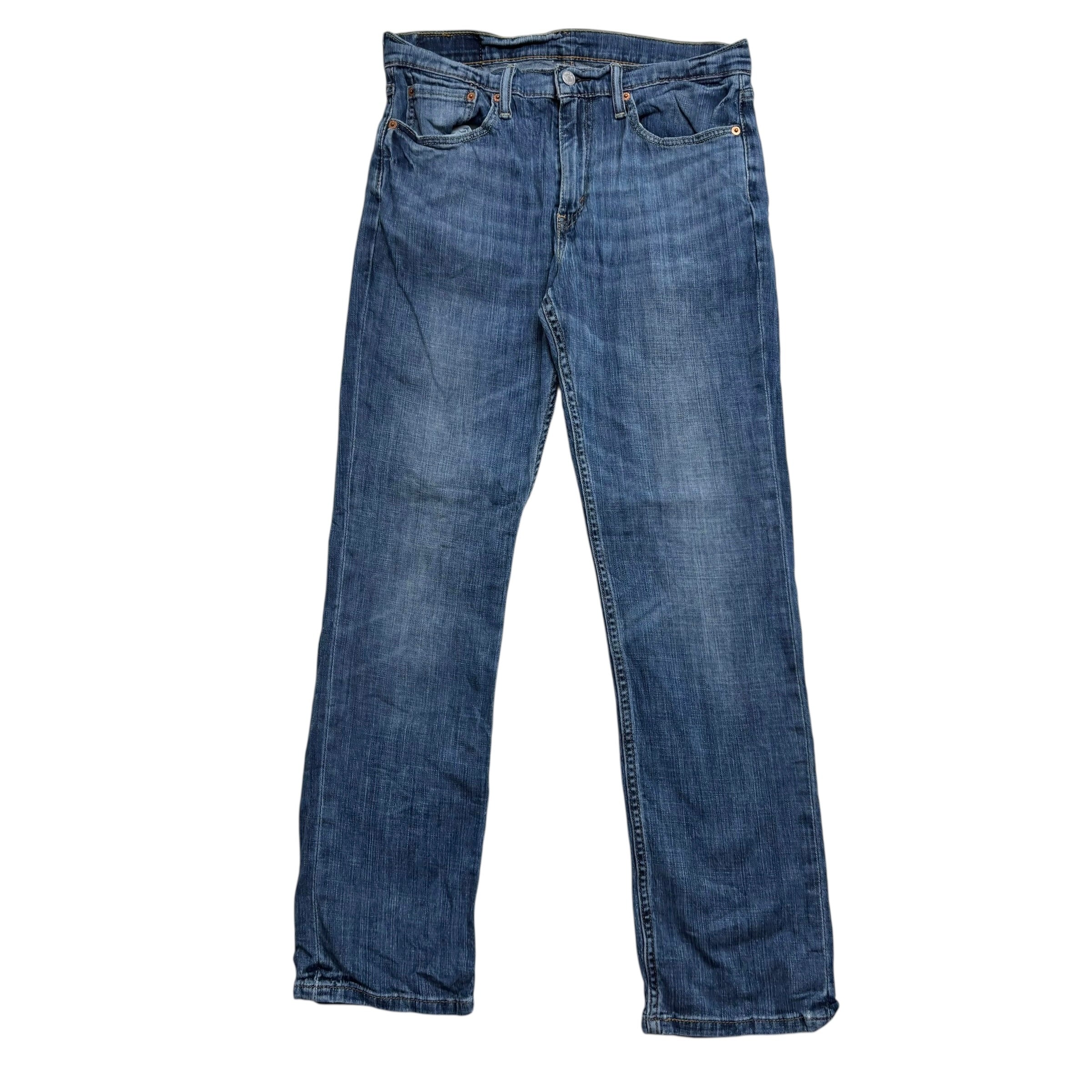 Levis 514 Jeans W32 L30 Mens Mid Blue Regular Straight Fit Stretch Denim