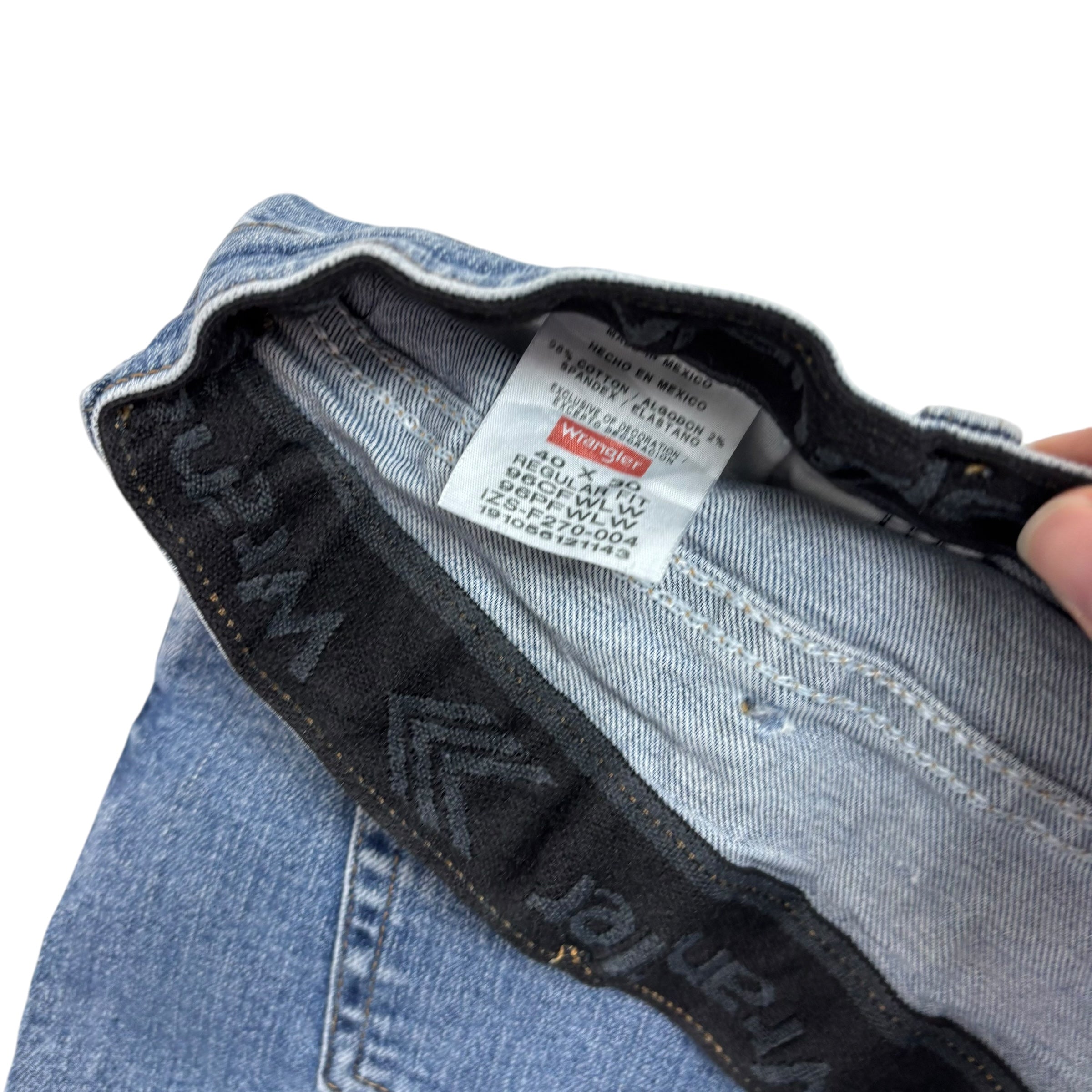 Wrangler Jeans W40 L30 Mens Light Blue Regular Straight Fit Stretch Denim (E)