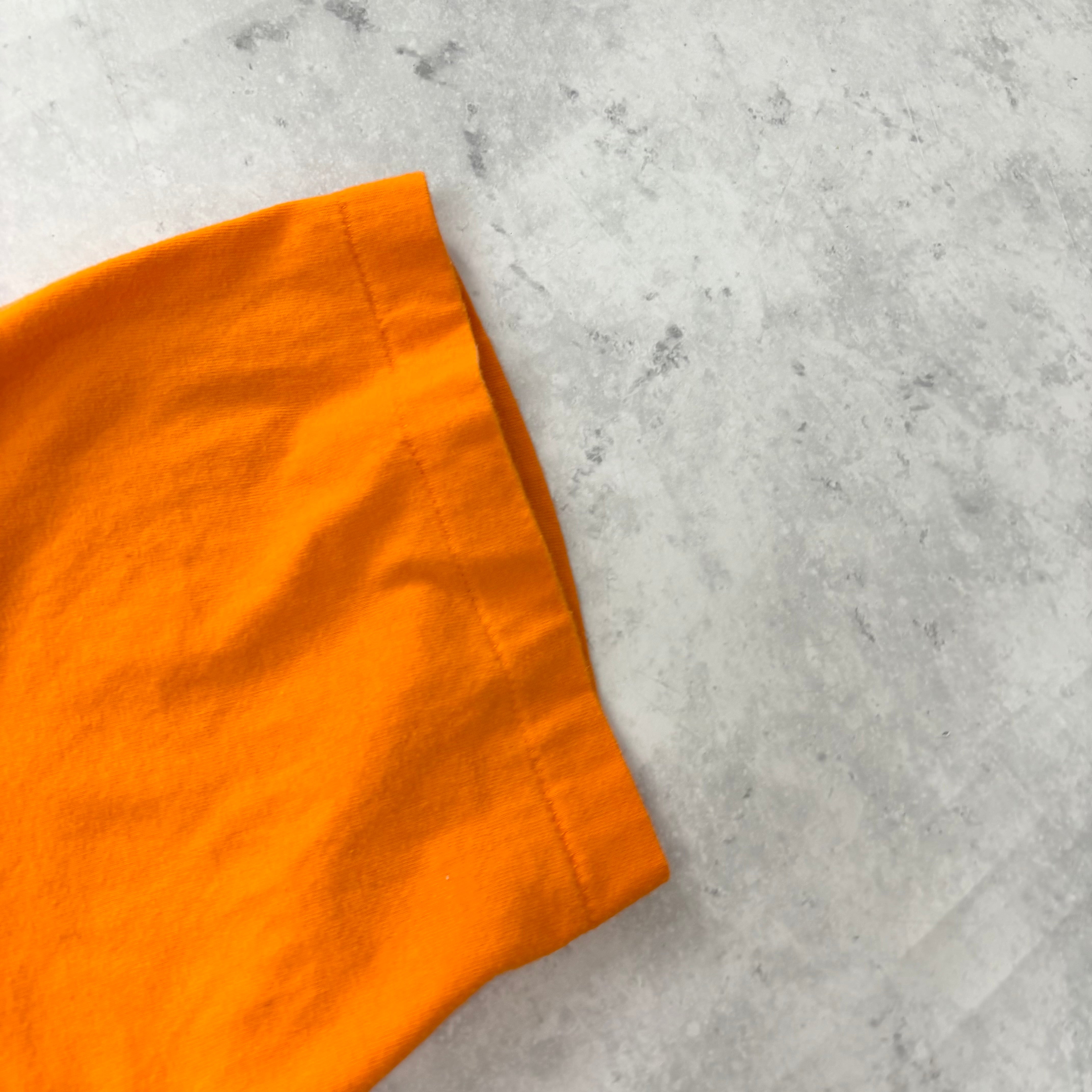 Vintage T Shirt Mens XL Orange Single Stitch Graphic Print 90s USA (E)