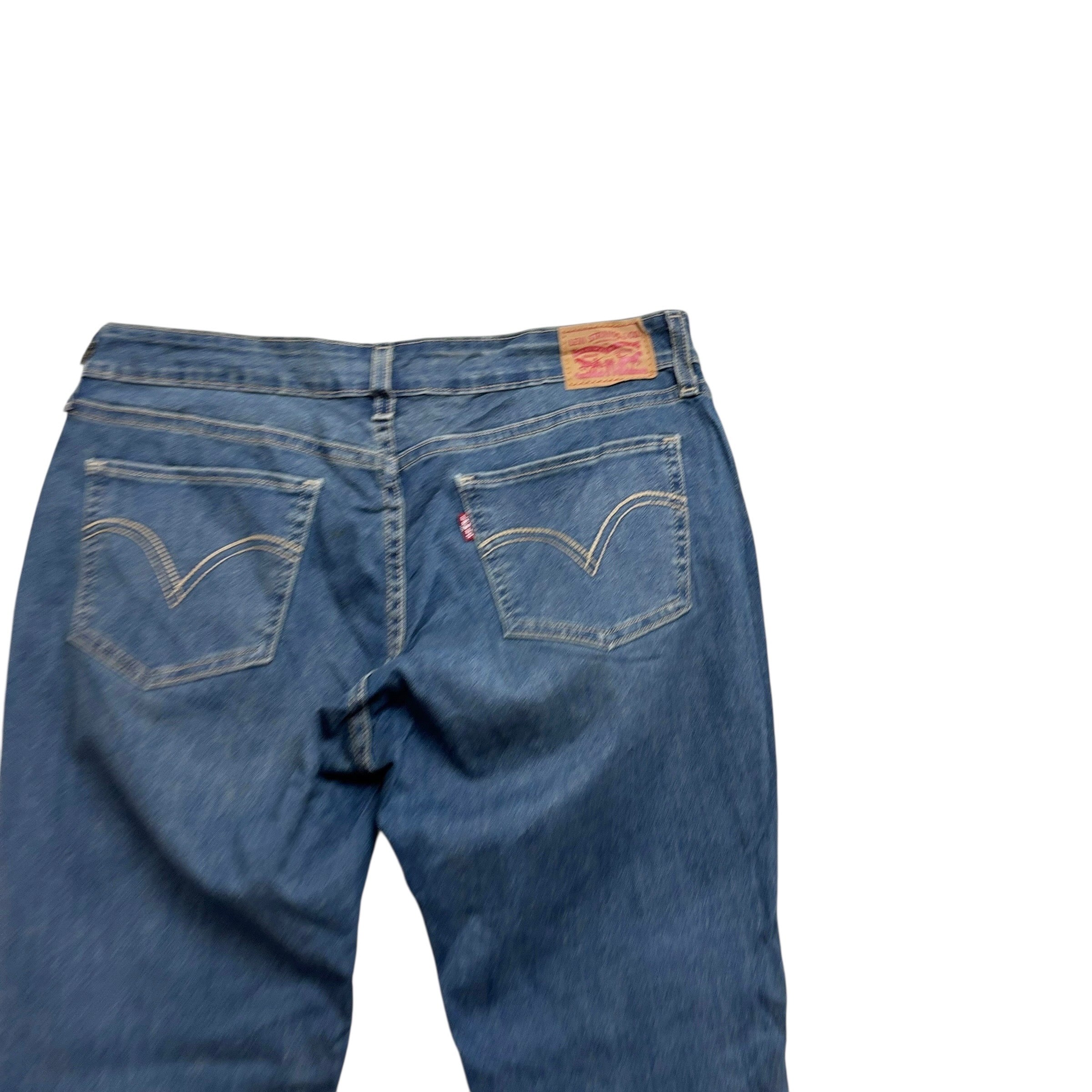 Levis 535 Jeans W32 L30 Womens Super Skinny Mid Blue Stretch Denim (E)