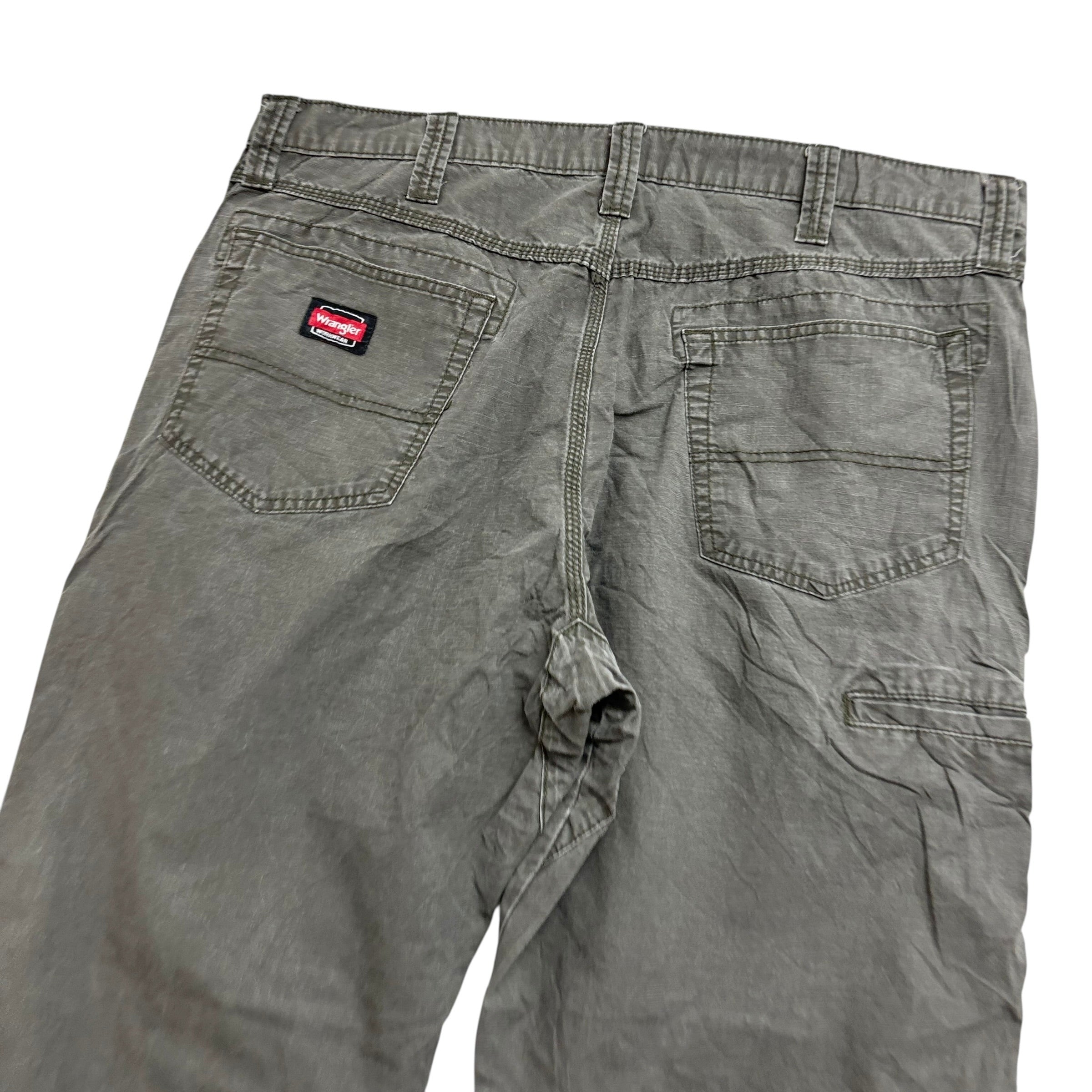 Wrangler Carpenter Pants W38 L32 Mens Olive Relaxed Straight Fit Cargo Trousers