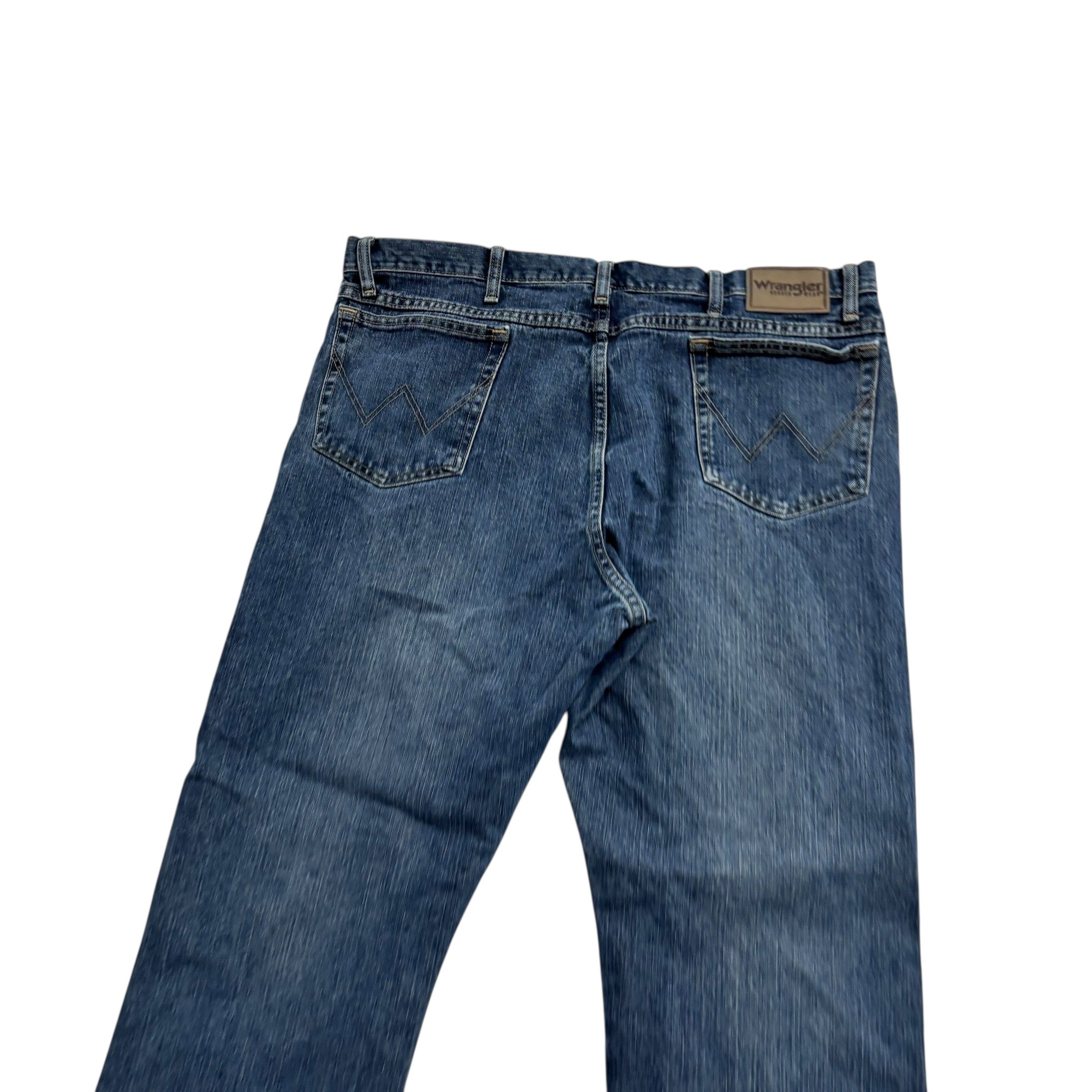 Wrangler Jeans W40 L30 Mens Mid Blue Regular Straight Fit Vintage Denim (E)