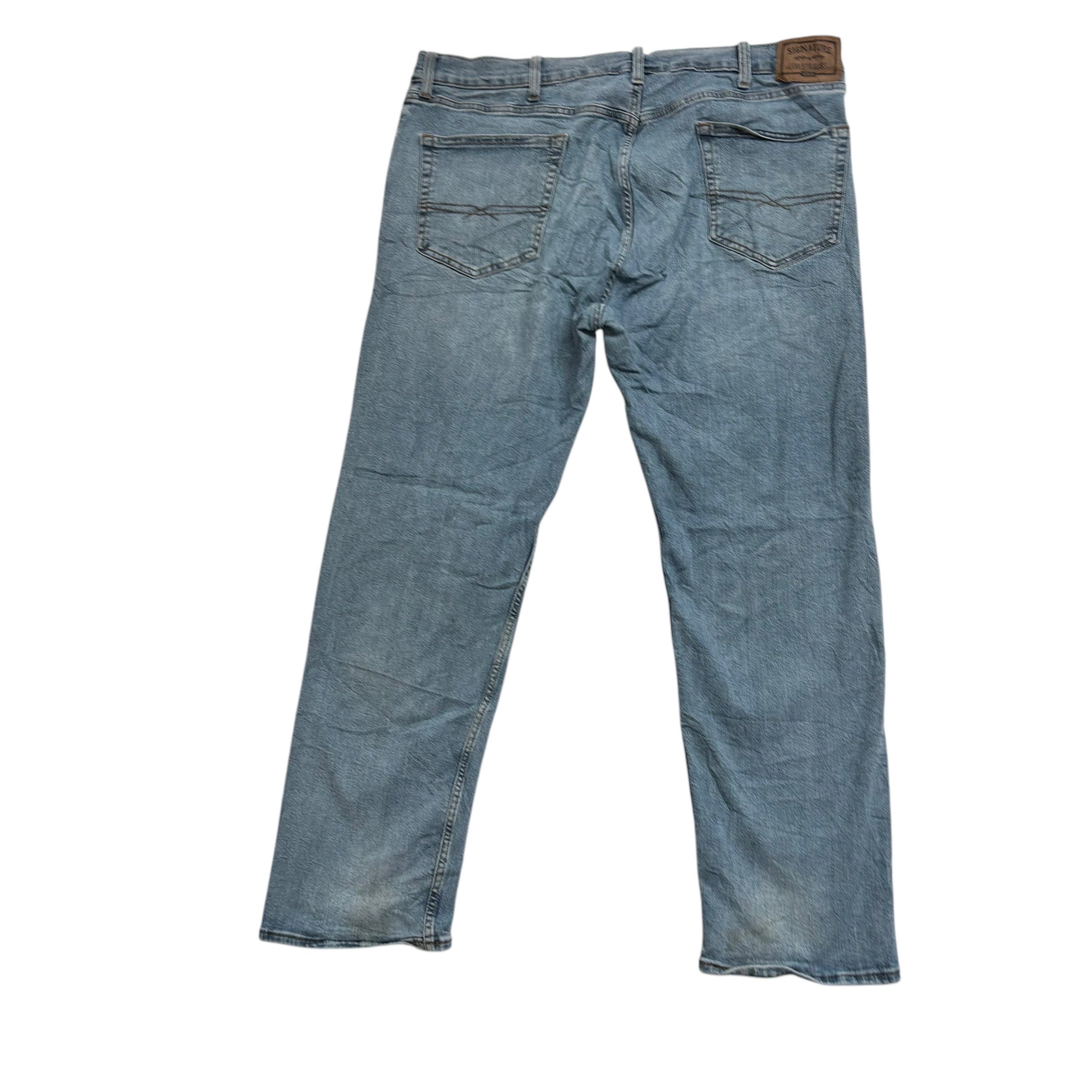 Levis Signature Jeans W40 L30 Mens Mid Blue Regular Straight Fit Stretch Denim