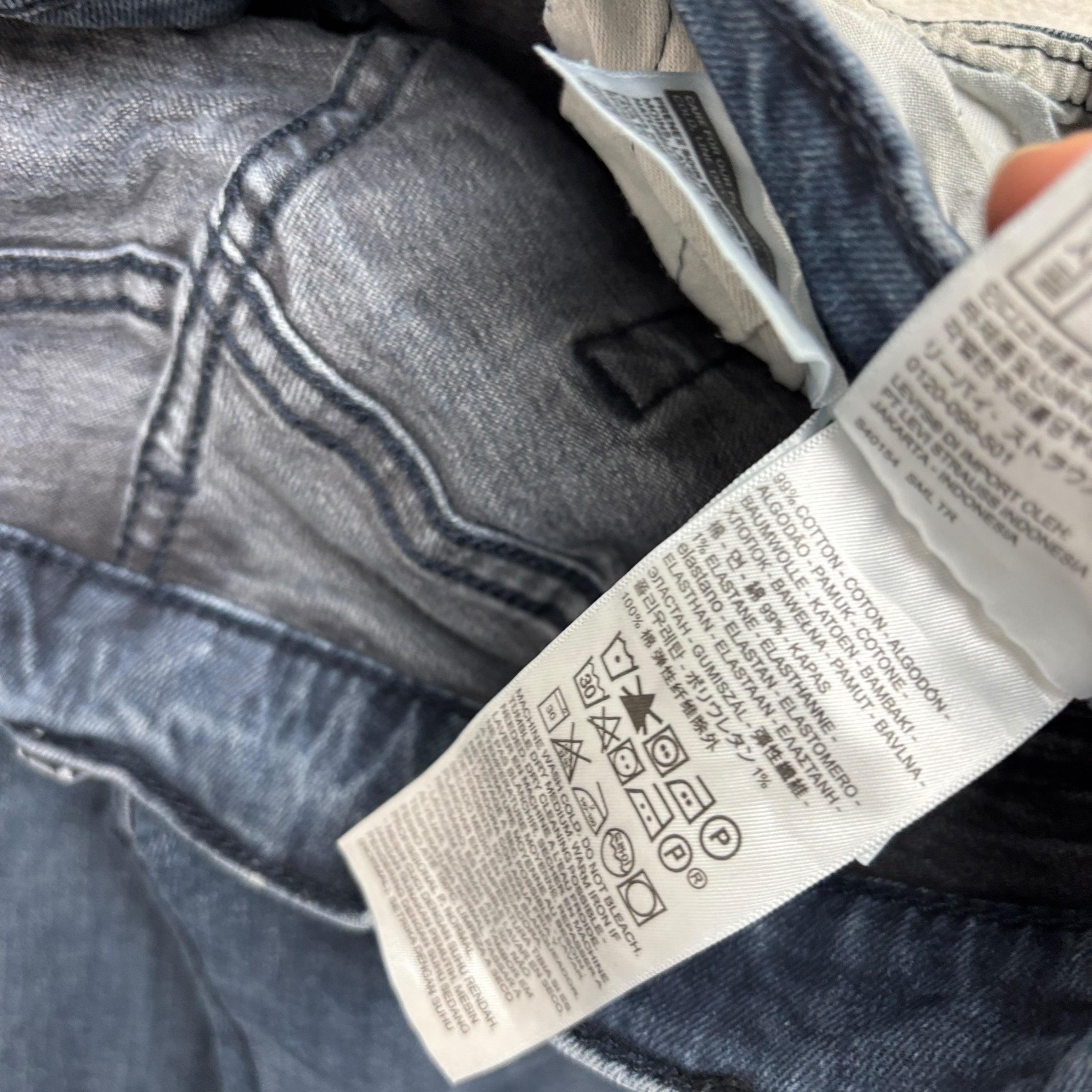 Levis 514 Jeans W30 L30 Mens Navy Blue Regular Straight Fit Stretch Denim