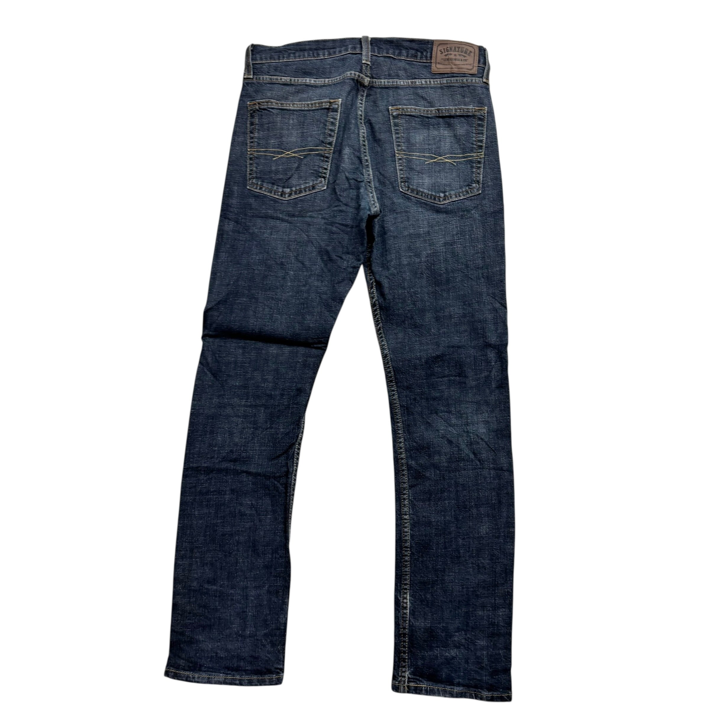 Levis Signature Jeans W32 L32 Mens Dark Blue Slim Straight Fit Stretch