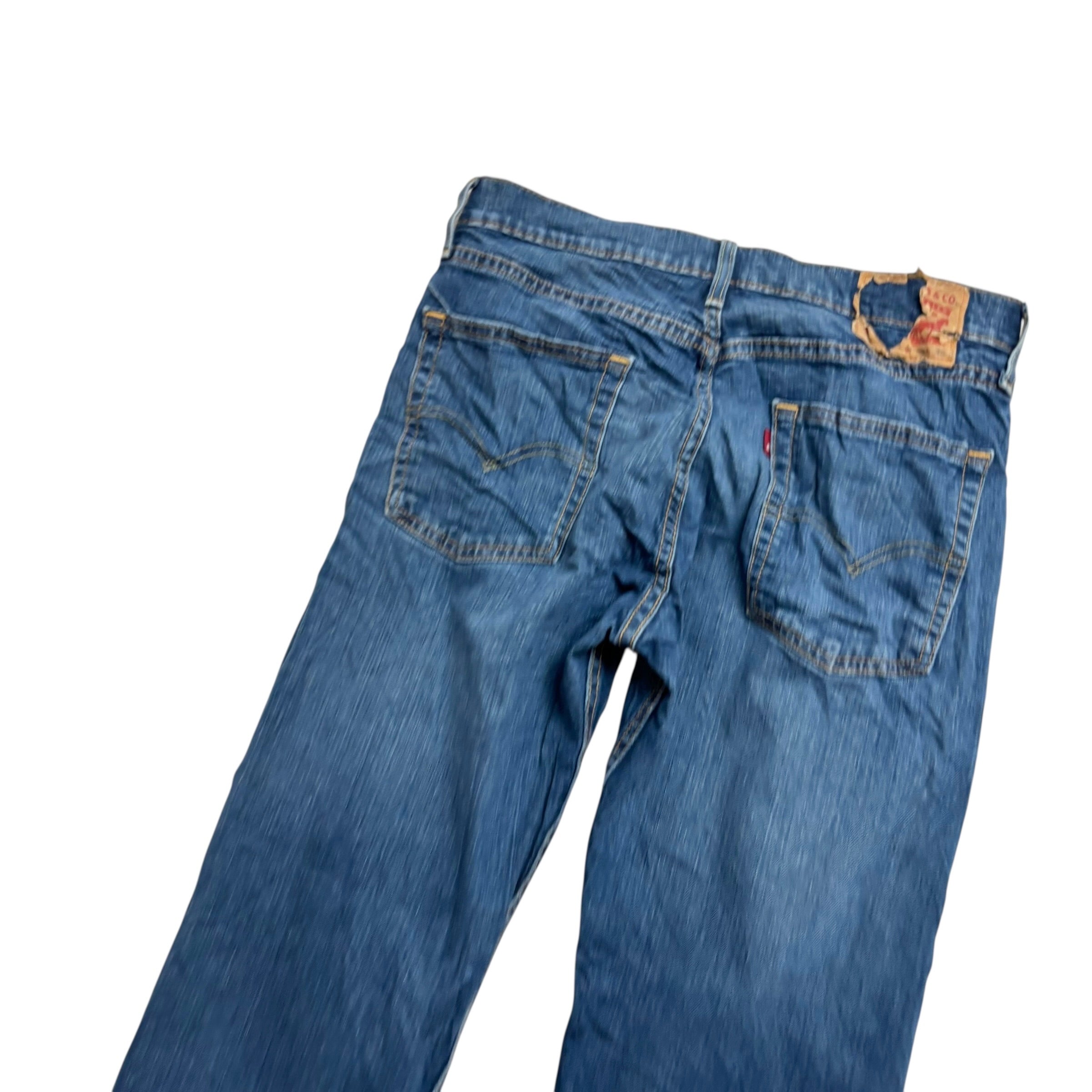 Levis 513 Jeans W32 L32 Mens Mid Blue Slim Straight Fit Stretch Denim