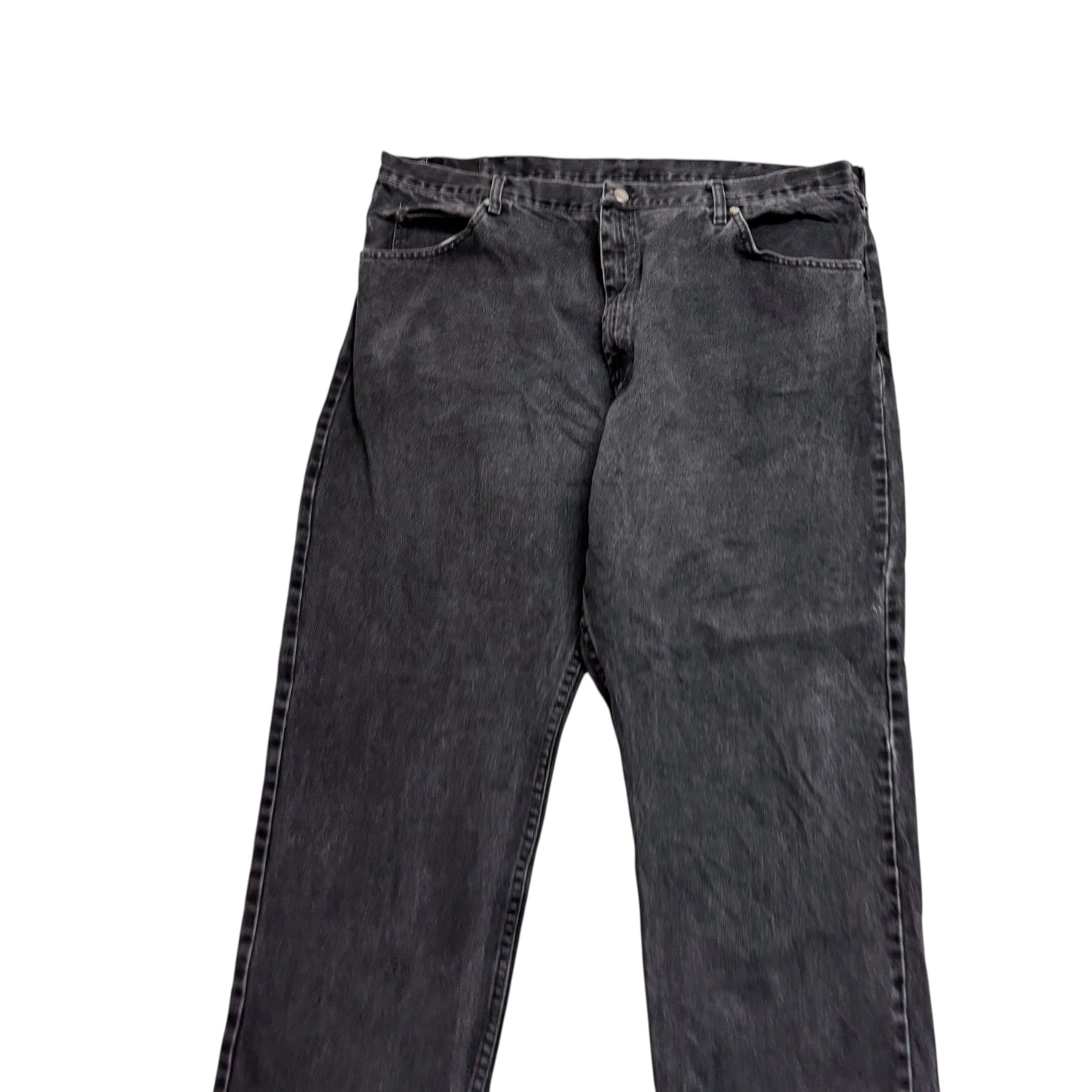 Wrangler Jeans W42 L30 Mens Black Relaxed Straight Fit Baggy Denim