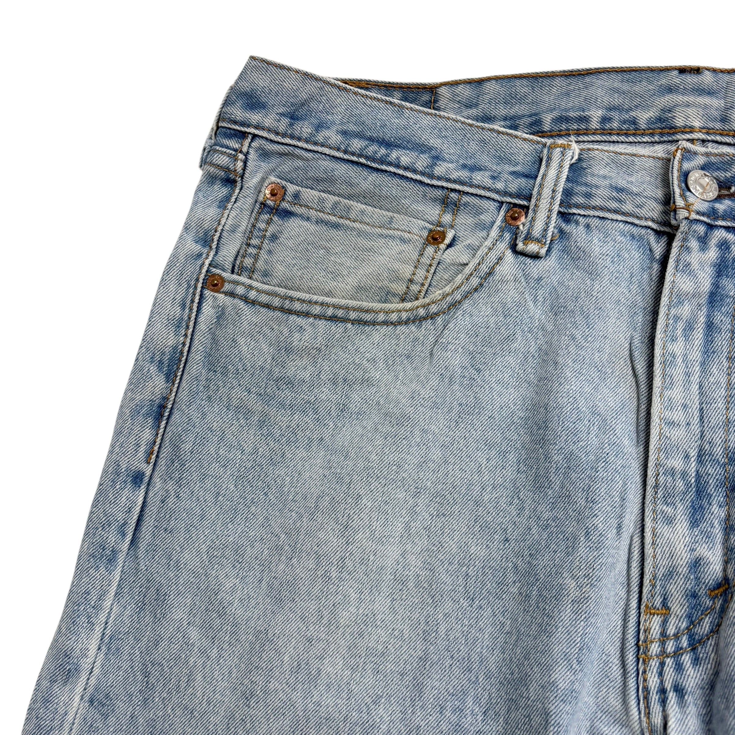 Levis 505 Jeans W36 L32 Mens Light Blue Regular Straight Fit Denim