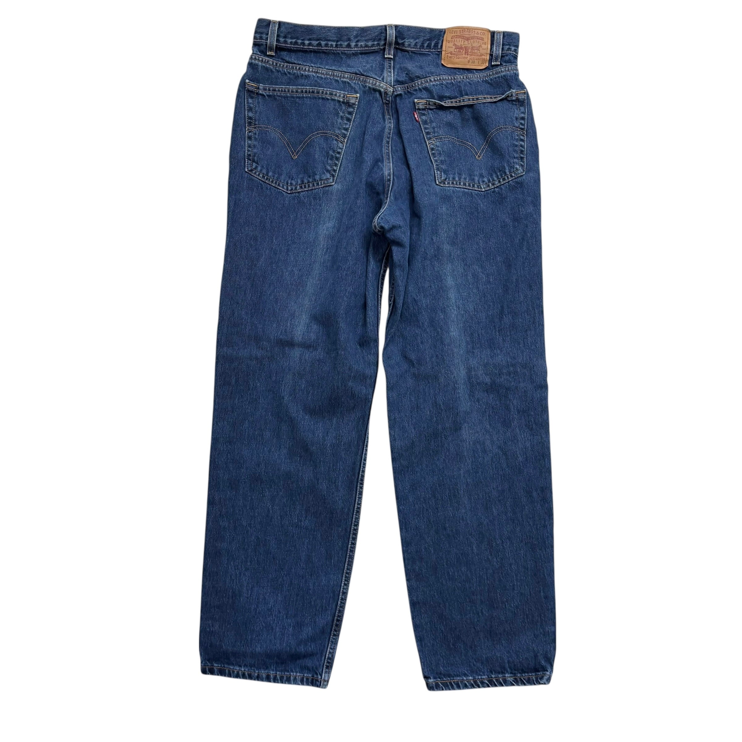 Levis Jeans W36 L32 Mens Dark Blue Relaxed Straight Fit Vintage Denim (E)