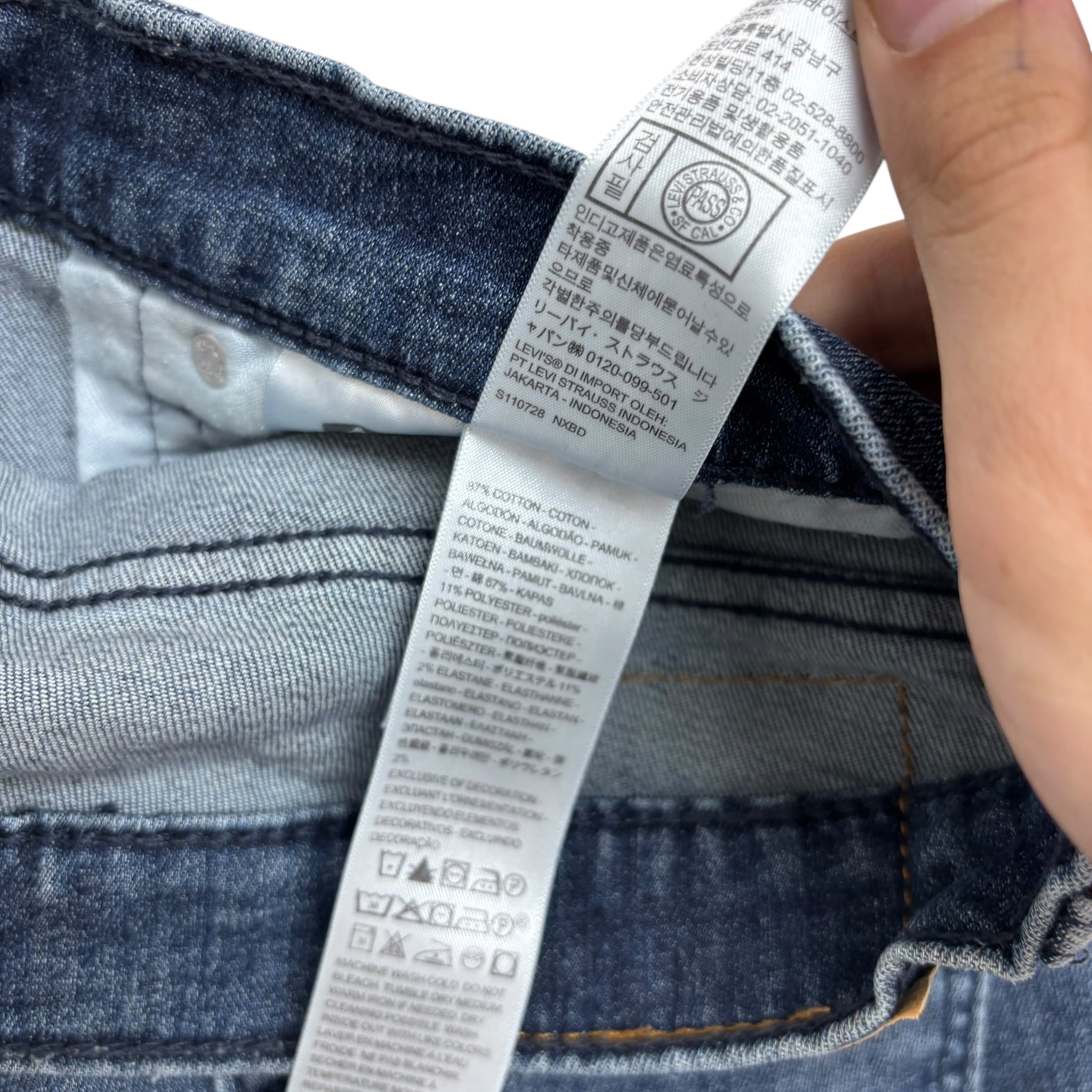 Levis 541 Jeans W34 L34 Mens Navy Blue Athletic Tapered Fit Stretch Denim