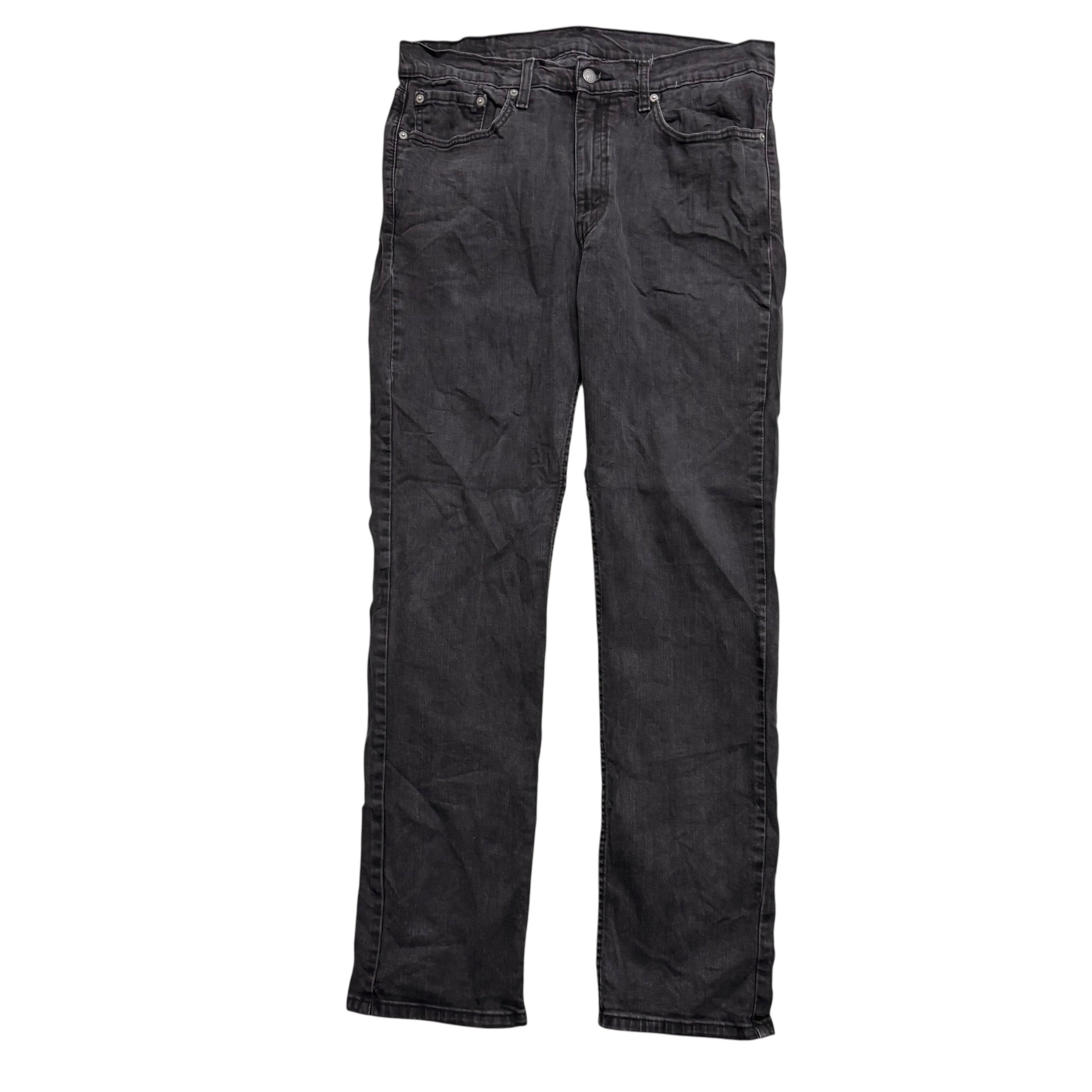 Levis 514 Jeans W35 L33 Mens Black Regular Straight Fit Stretch Denim (E)