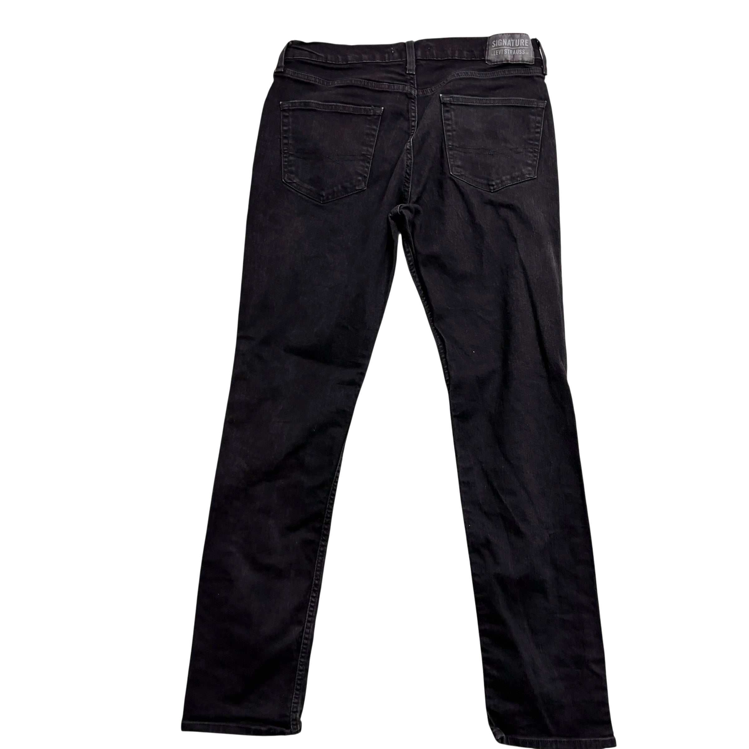 Levis Signature Jeans W33 L32 Mens Black Slim Fit Stretch Denim (F)