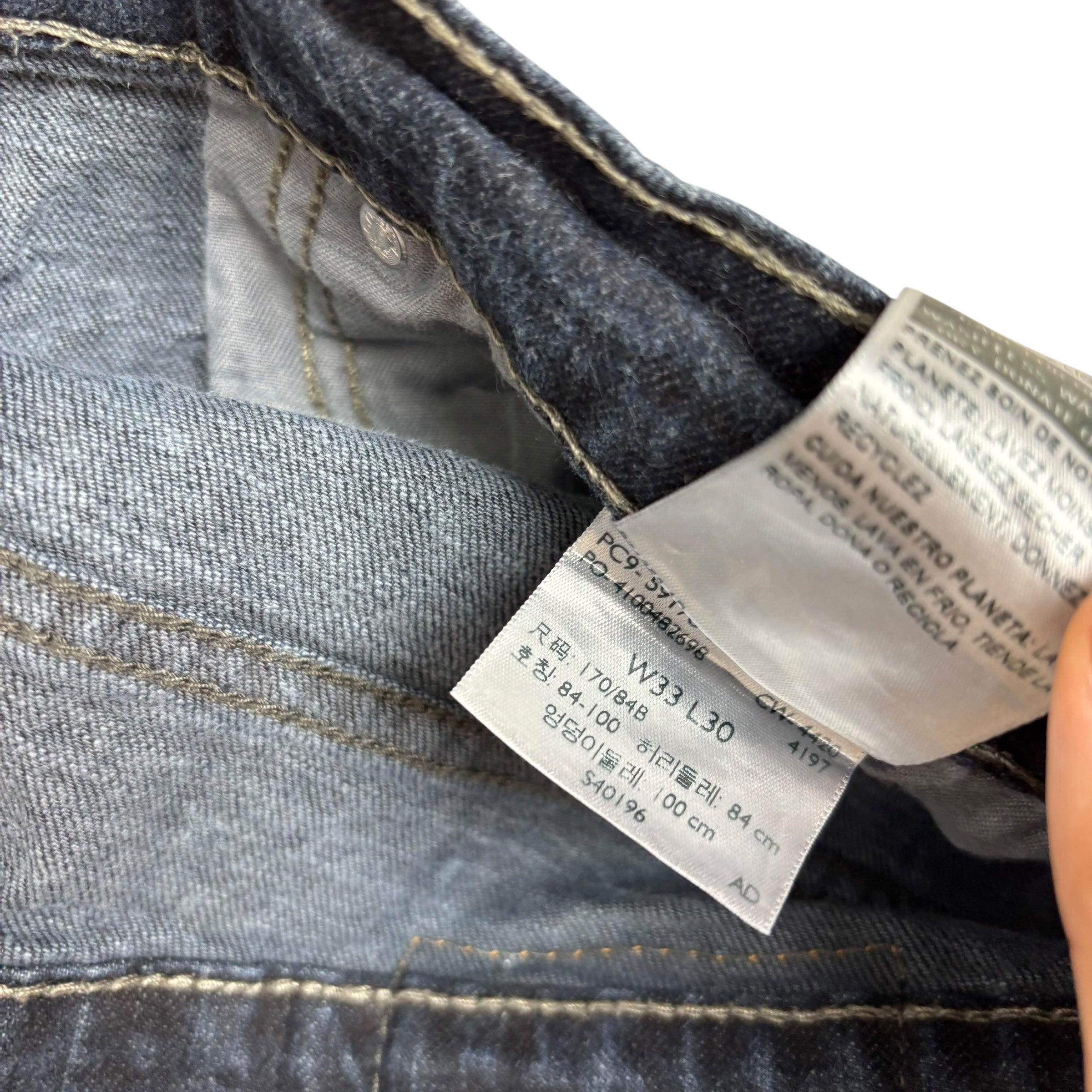 Levis Signature Jeans W33 L30 Mens Navy Blue Slim Fit Stretch Denim (E)
