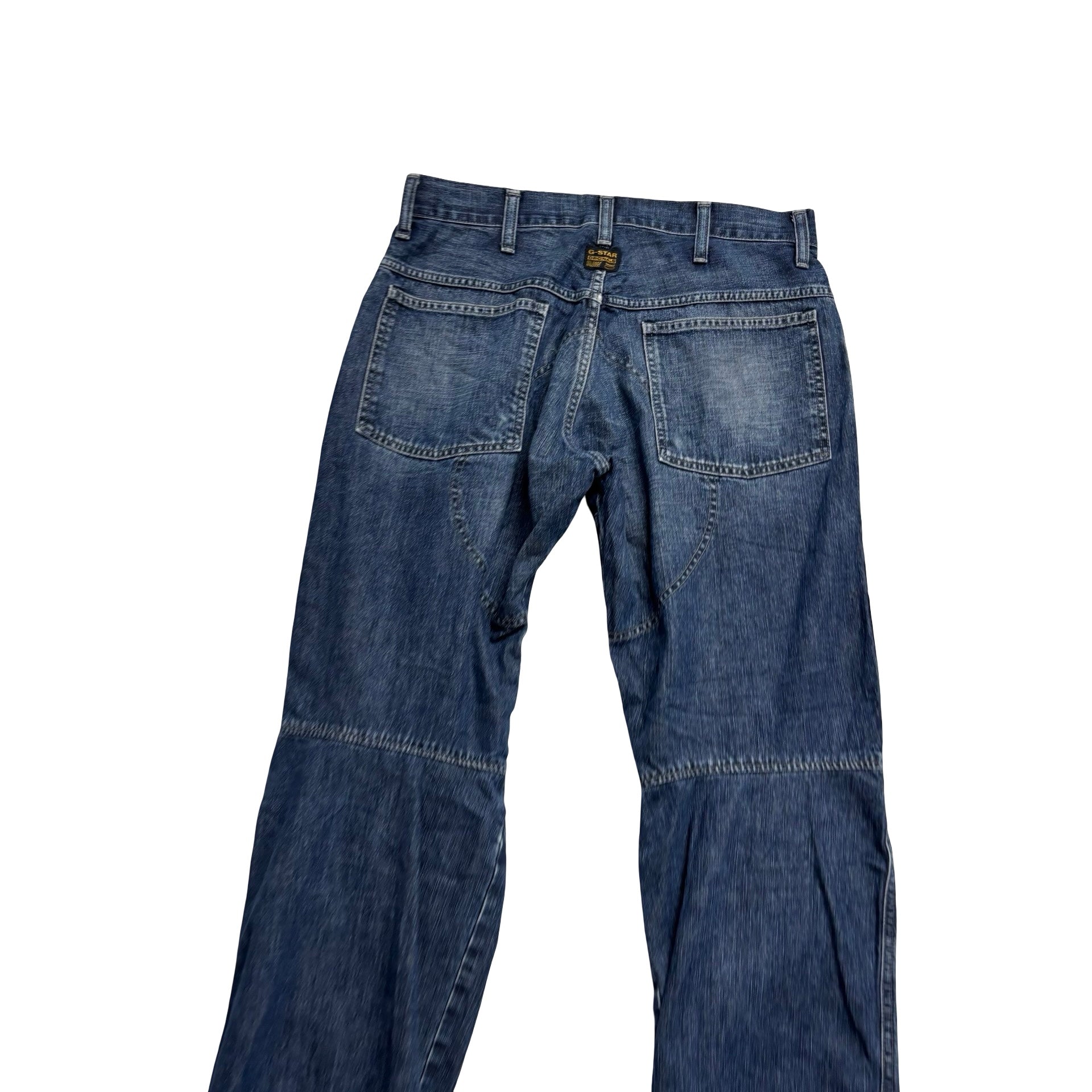 G Star Shortcut Elwood Jeans W34 L32 Mens Dark Blue Relaxed Baggy Fit Denim