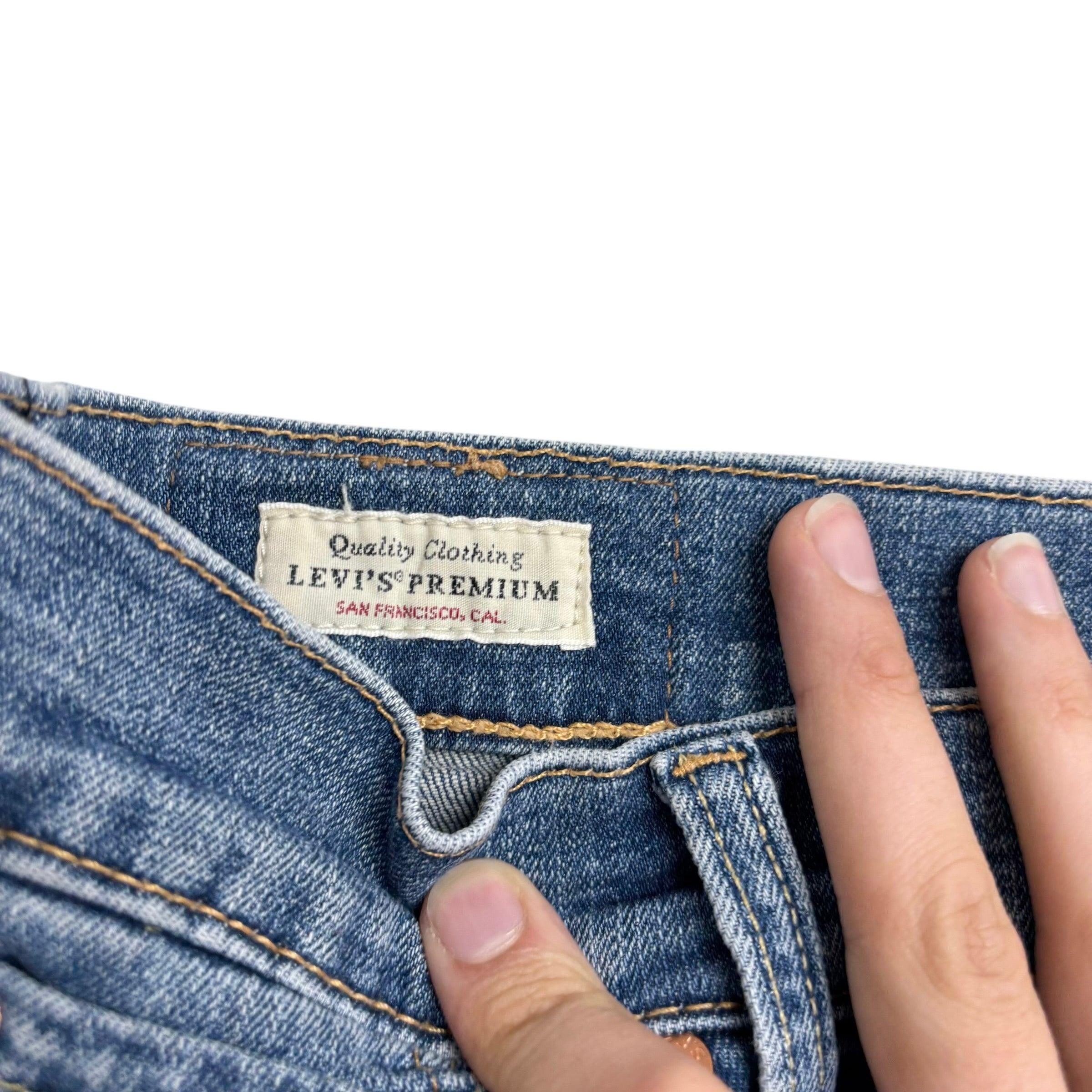 Levis 502 Jeans W30 L31 Mens Mid Blue Regular Tapered Fit Stretch Denim (E)