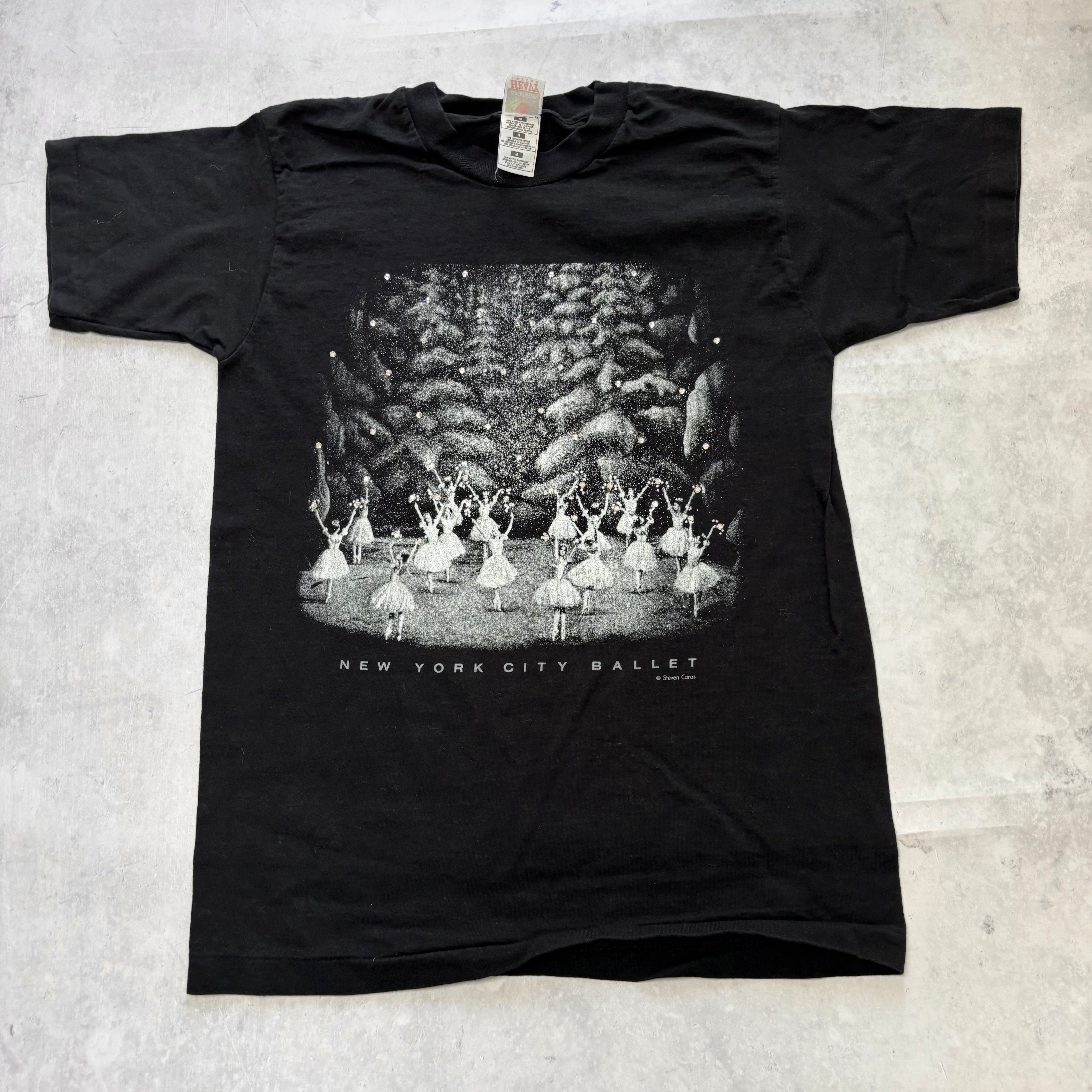 Vintage T Shirt Mens Medium Black Single Stitch Graphic Print 90s Ballet (E)