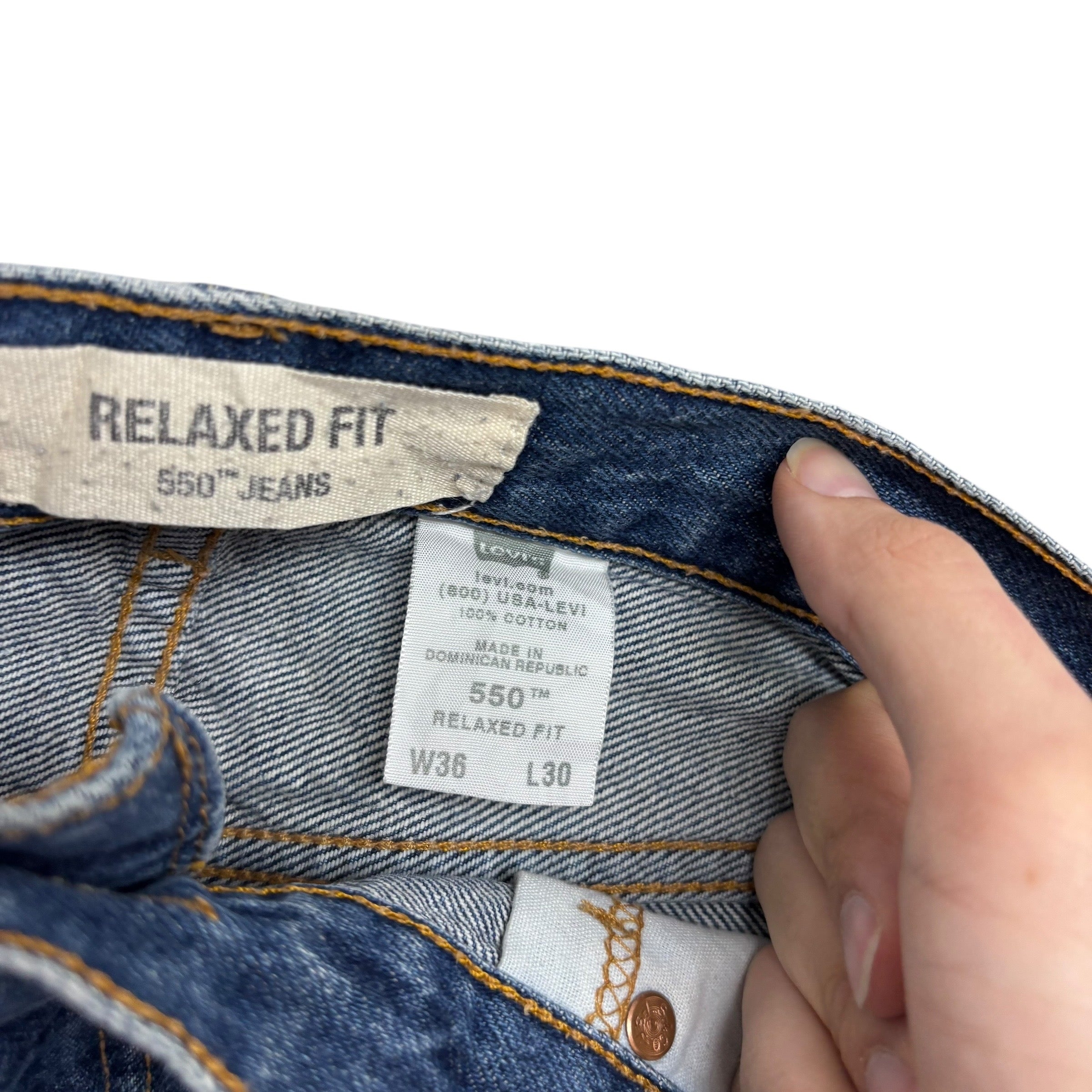 Levis 550 Jeans W36 L30 Mens Mid Blue Baggy Relaxed Straight Vintage Denim (F)