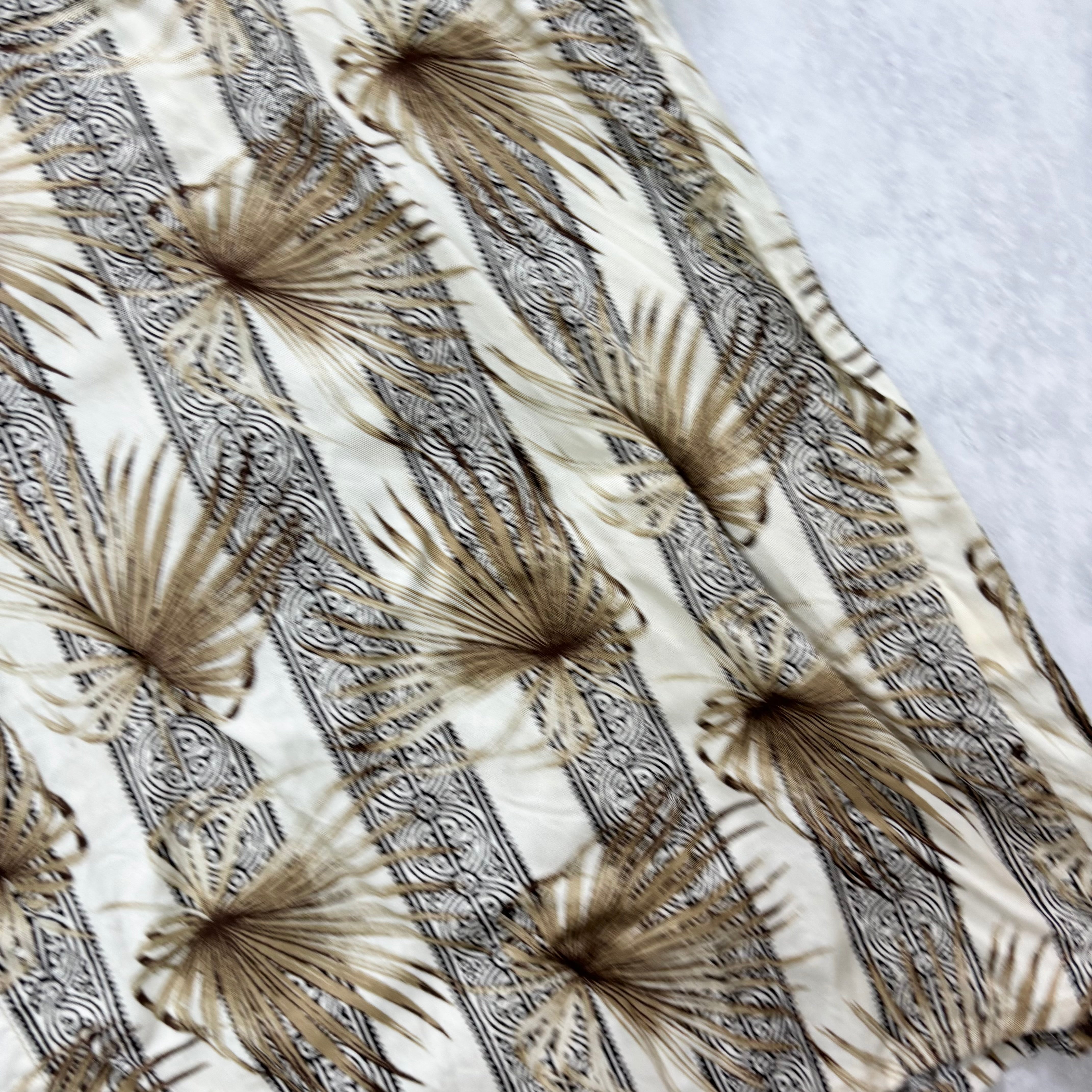 Vintage Hawaiian Shirt Mens Large Gold Floral Aloha Short Sleeve (E)