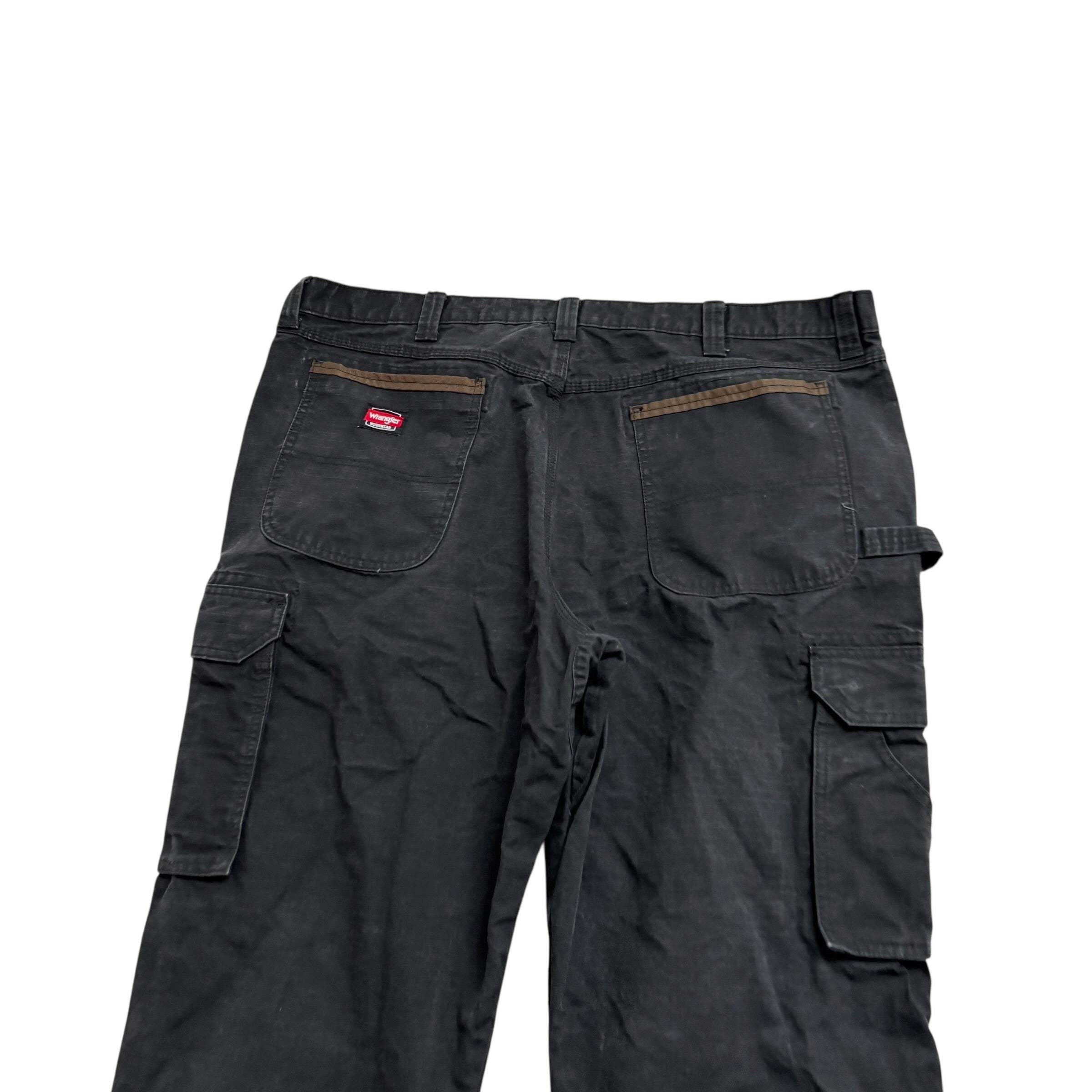Wrangler Carpenter Pants W42 L32 Mens Black Relaxed Straight Fit Cargo Trousers